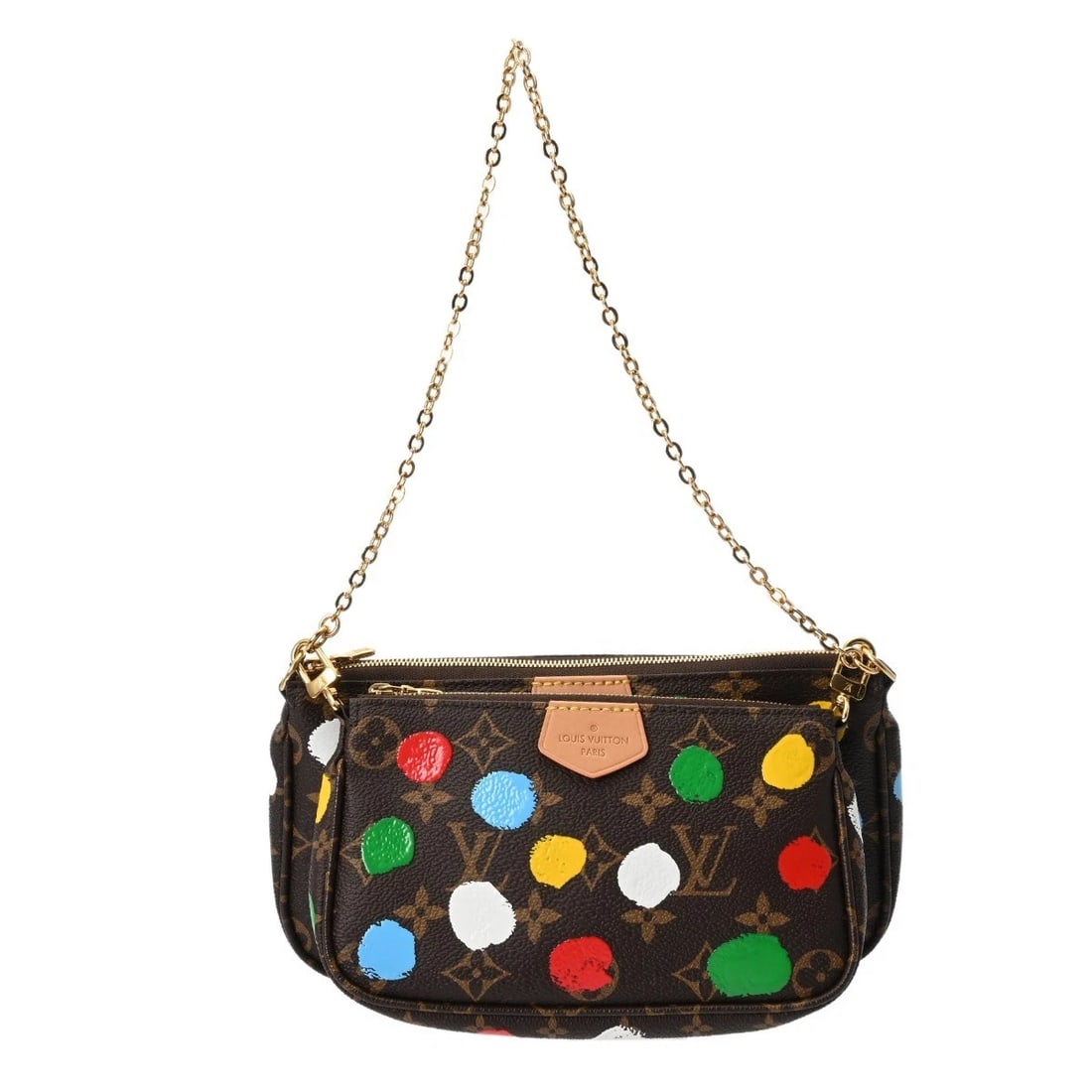 LOUIS VUITTON MULTI POCHETTE ACCESSOIRES MONOGRAM PAINTED: LOUIS VUITTON Multi Pochette Accessoires Monogram Painted Brand: LOUIS VUITTON Type/Style: Shoulder Bag Material: leather Color: Brown Size: H:about 5.1inch W:about 9.4inch D:about 1.6inch Accesso