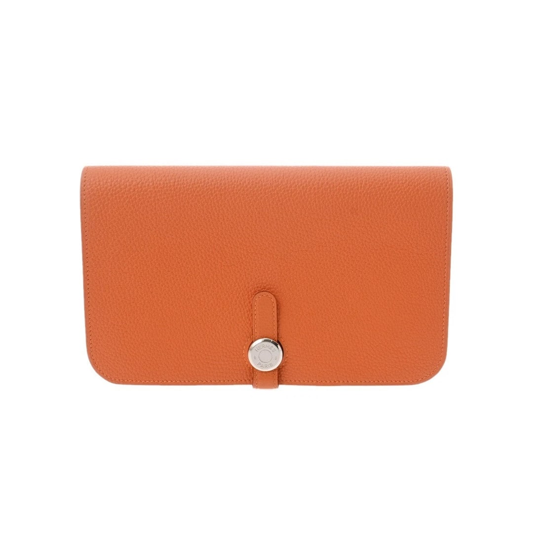 HERMES DOGON GM TOGO ORANGE PURSE: HERMES Dogon GM Togo Orange Purse Brand: HERMES Type/Style: Purse Material: Togo Color: Orange ? SilverMetal Size: H:about 4.7inch W:about 7.9inch Accessories: None Accessories Notice: Whe