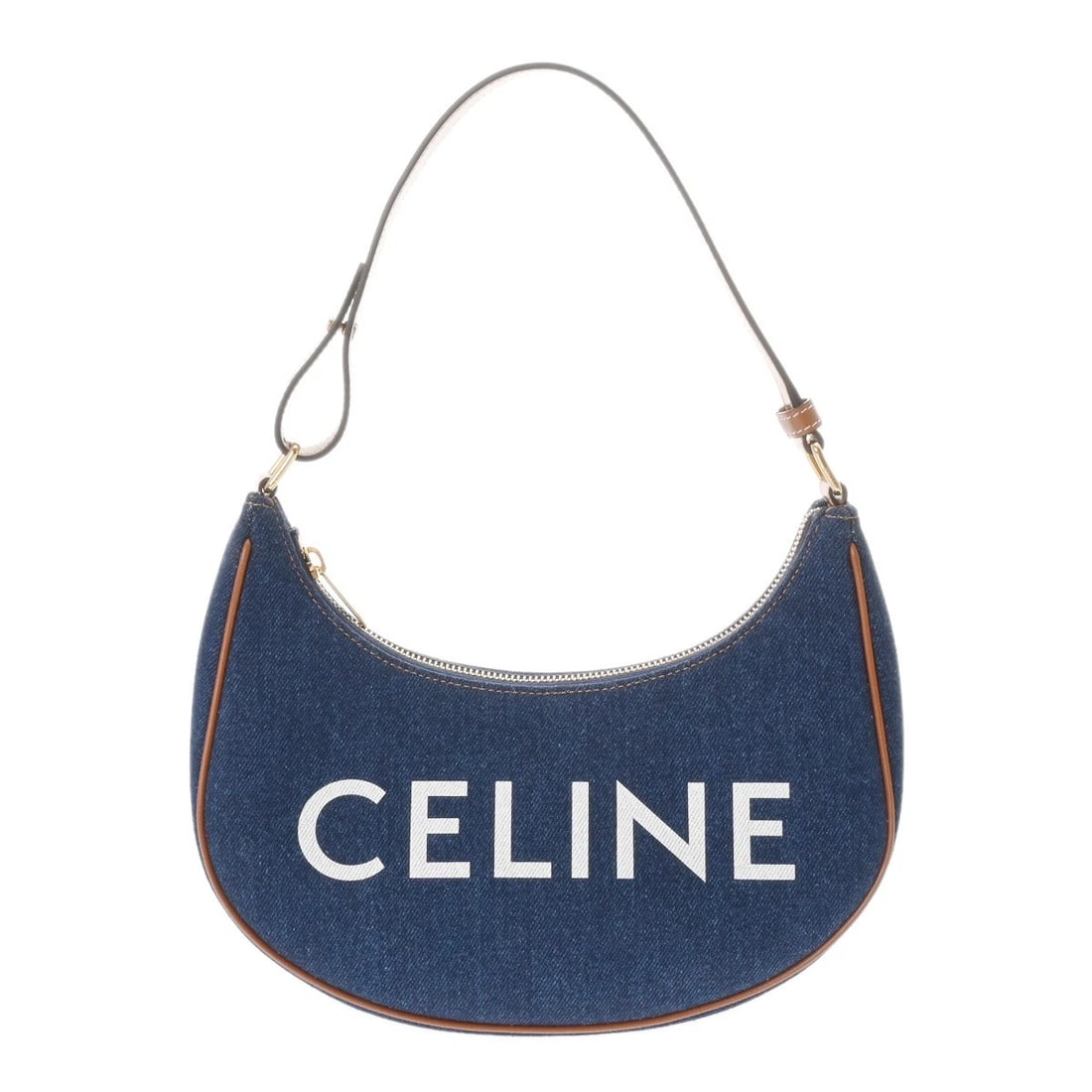 CELINE AVA BAG COTTON/CALF NAVY/TAN SHOULDER BAG: CELINE AVA Bag cotton/calf Navy/Tan Shoulder Bag Brand: CELINE Type/Style: Shoulder Bag Material: cotton/calf Color: Navy/Tan ? Gold Metal Size: H:about 5.1inch (Center) W:about 7.9inch (maximum) D:ab