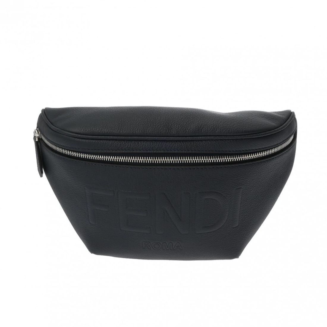 FENDI LOGO LEATHER NAVY BODY BAG: FENDI logo leather Navy body bag Brand: FENDI Type/Style: body bag Material: leather Color: Navy ? SilverMetal Size: H:about 8.3inch W:about 11.8inch D:about 3.1inch Accessories: None Acce
