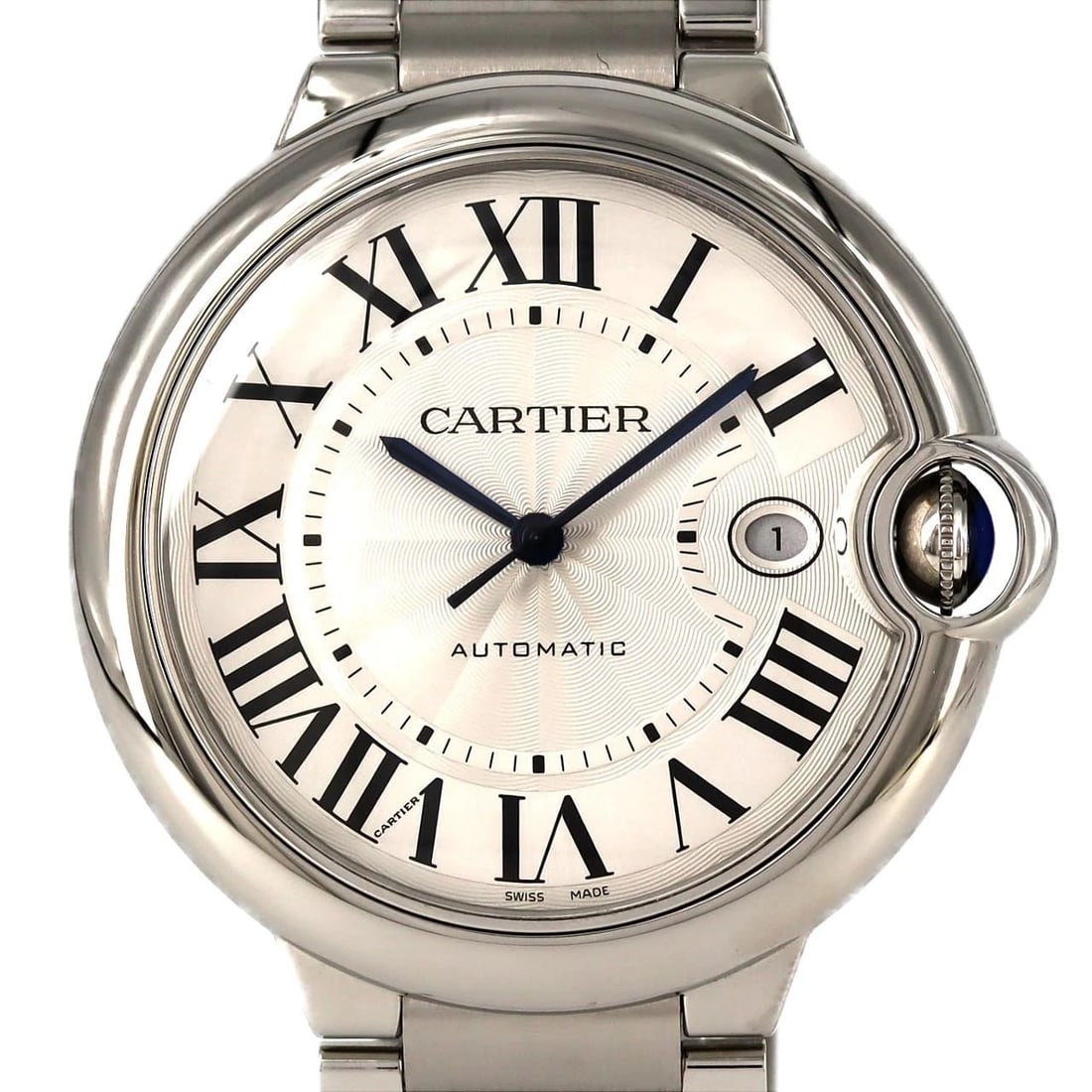 CARTIER BALLON BLEU STAINLESS STEEL MECHANICAL WATCH: Cartier Ballon Bleu Stainless Steel Mechanical watch Brand: CARTIER Type/Style: Wrist watch Material: Case: Stainless Steel Breath: Stainless Steel Color: Dial color: Silver/Roman Size: Case diameter:
