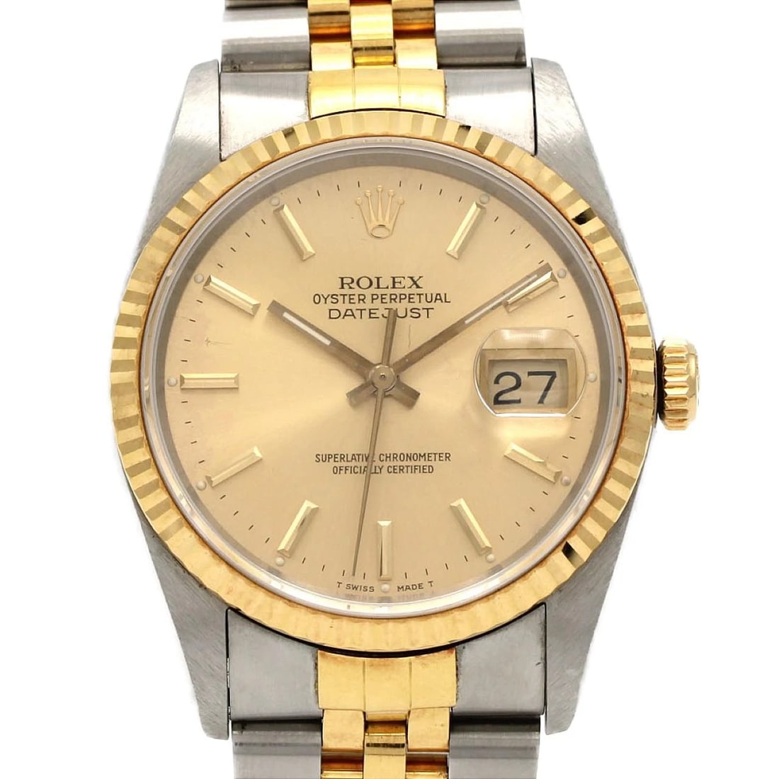 ROLEX DATEJUST SSXYG MECHANICAL WATCH: Rolex Datejust SSxYG Mechanical watch Brand: ROLEX Type/Style: Wrist watch Material: Case: Stainless steel x yellow gold Bracelet: Stainless steel x yellow gold Color: Dial color: Gold Size: Case diam
