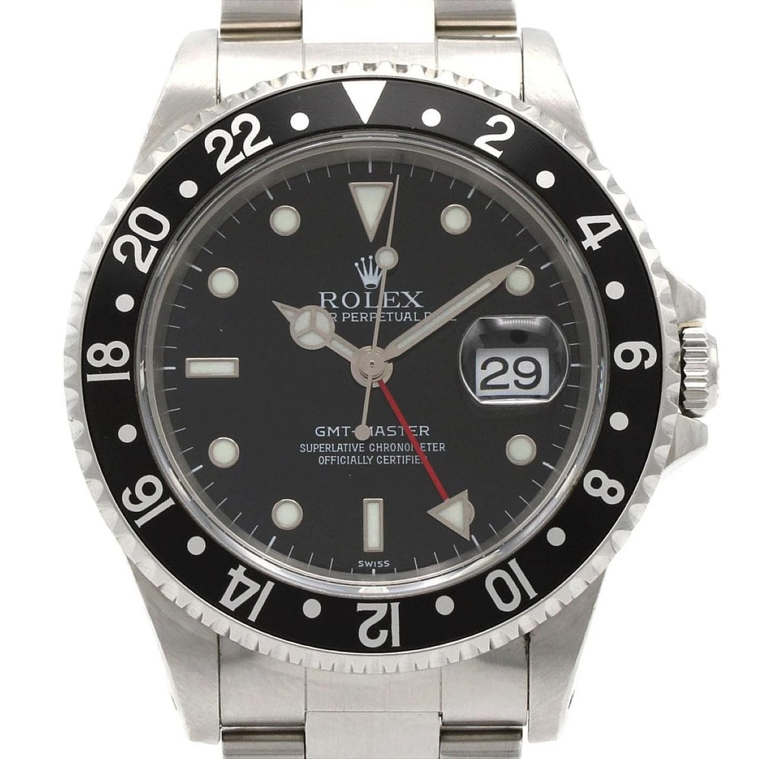 ROLEX GMT MASTER STAINLESS WATCH: Rolex GMT Master Stainless watch Brand: ROLEX Type/Style: Wrist watch Material: Case: Stainless Steel Breath: Stainless Steel Color: Dial Color: Black Size: Case diameter: Approx. 40 mm Max wrist