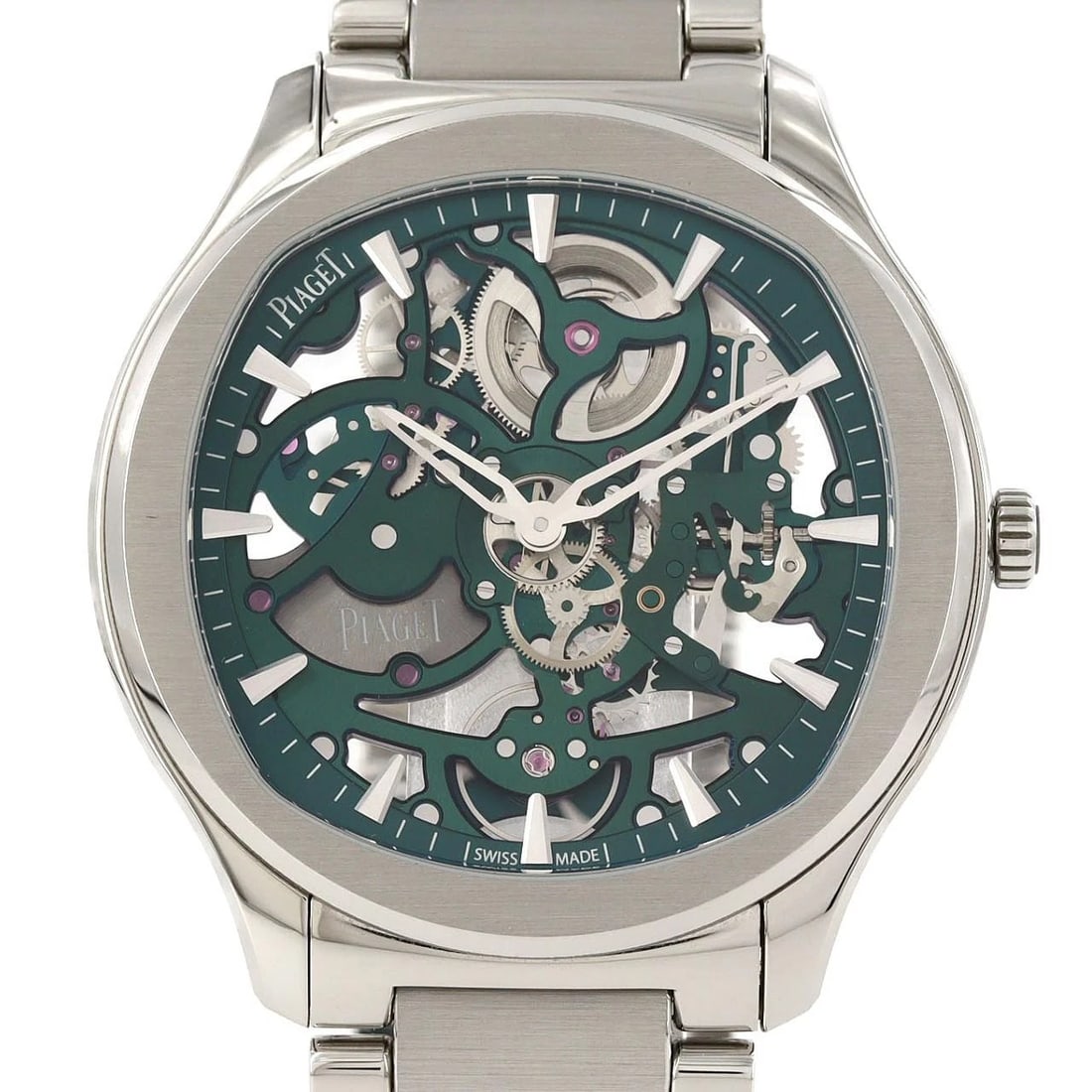 PIAGET SKELETON STAINLESS STEEL WATCH: PIAGET Skeleton Stainless Steel watch Brand: PIAGET Type/Style: Wrist watch Material: Case: Stainless Steel Breath: Stainless Steel Color: Dial Color: Skeleton Size: Case diameter: Approx. 42 mm Max