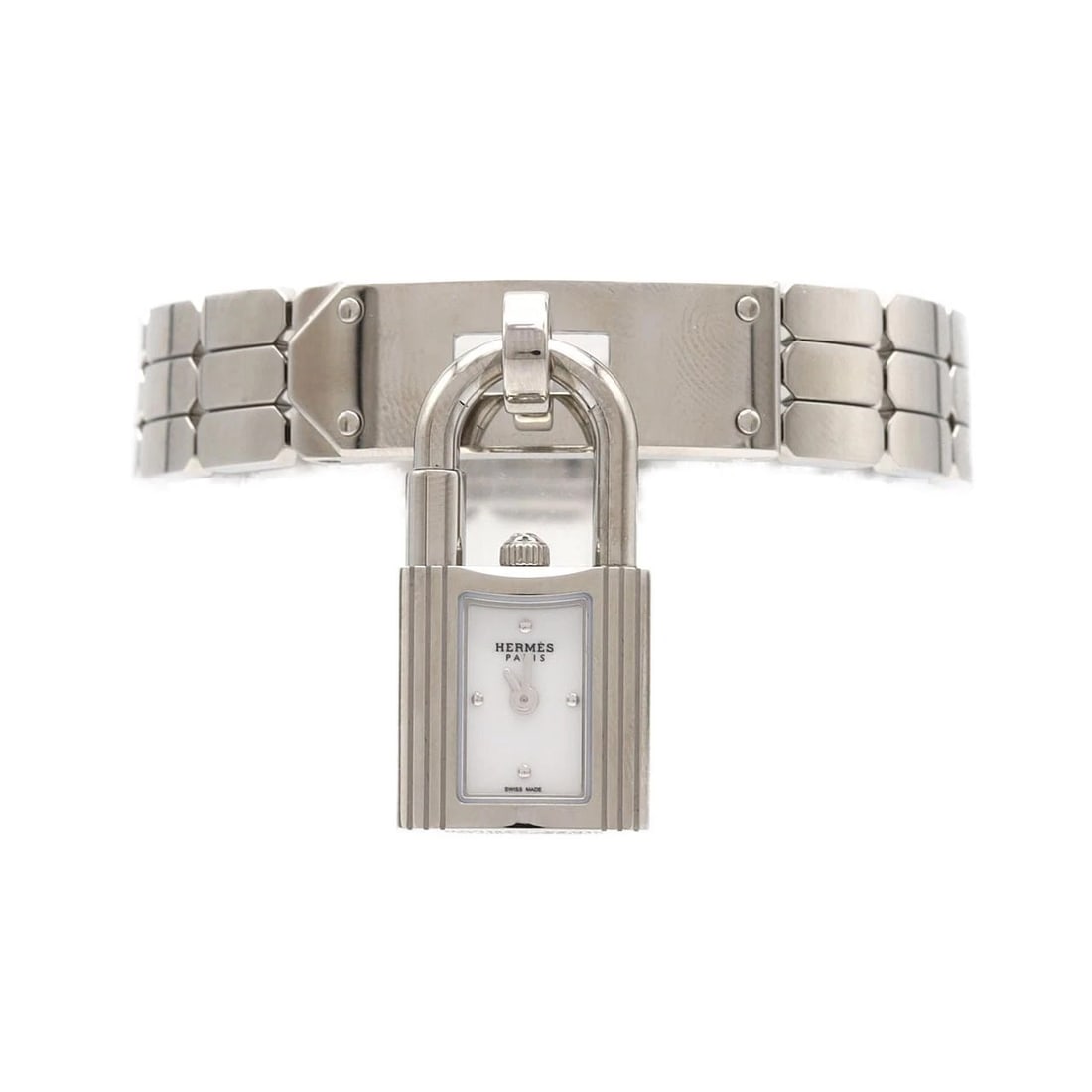 HERMES KELLY STAINLESS STEEL QUARTZ WATCH: Hermes Kelly Stainless Steel Quartz watch Brand: HERMES Type/Style: Wrist watch Material: Case: Stainless Steel Breath: Stainless Steel Color: Dial Color: White Size: Case diameter: Approx. 16mm Max w