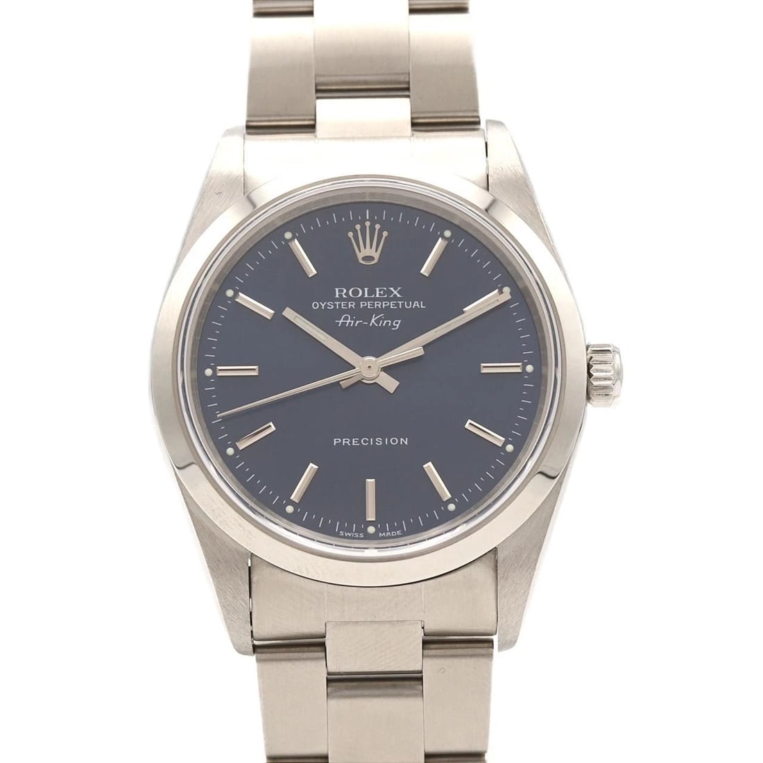 ROLEX AIR-KING STAINLESS STEEL MECHANICAL WATCH: Rolex Air-King Stainless Steel Mechanical watch Brand: ROLEX Type/Style: Wrist watch Material: Case: Stainless Steel Breath: Stainless Steel Color: Dial color: Blue Size: Case diameter: Approx. 34 mm