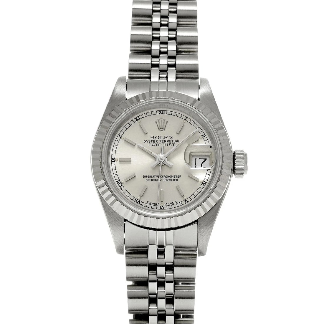 ROLEX DATEJUST STAINLESS STEEL WATCH: ROLEX Datejust Stainless Steel watch Brand: ROLEX Type/Style: Wristwatch Material: Case Material Stainless Steel Color: Dial Color Silver Size: Case: Length/26mm Width/26mm Wrist Circumference: 16.5cm