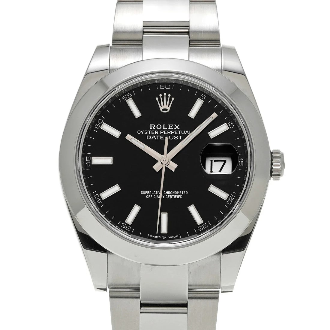 ROLEX DATEJUST STAINLESS STEEL WATCH: ROLEX Datejust Stainless Steel watch Brand: ROLEX Type/Style: Wristwatch Material: Case Material Stainless Steel Color: Dial Color Bright Black Size: Case: Length/41mm Width/41mm Wrist Circumference: 