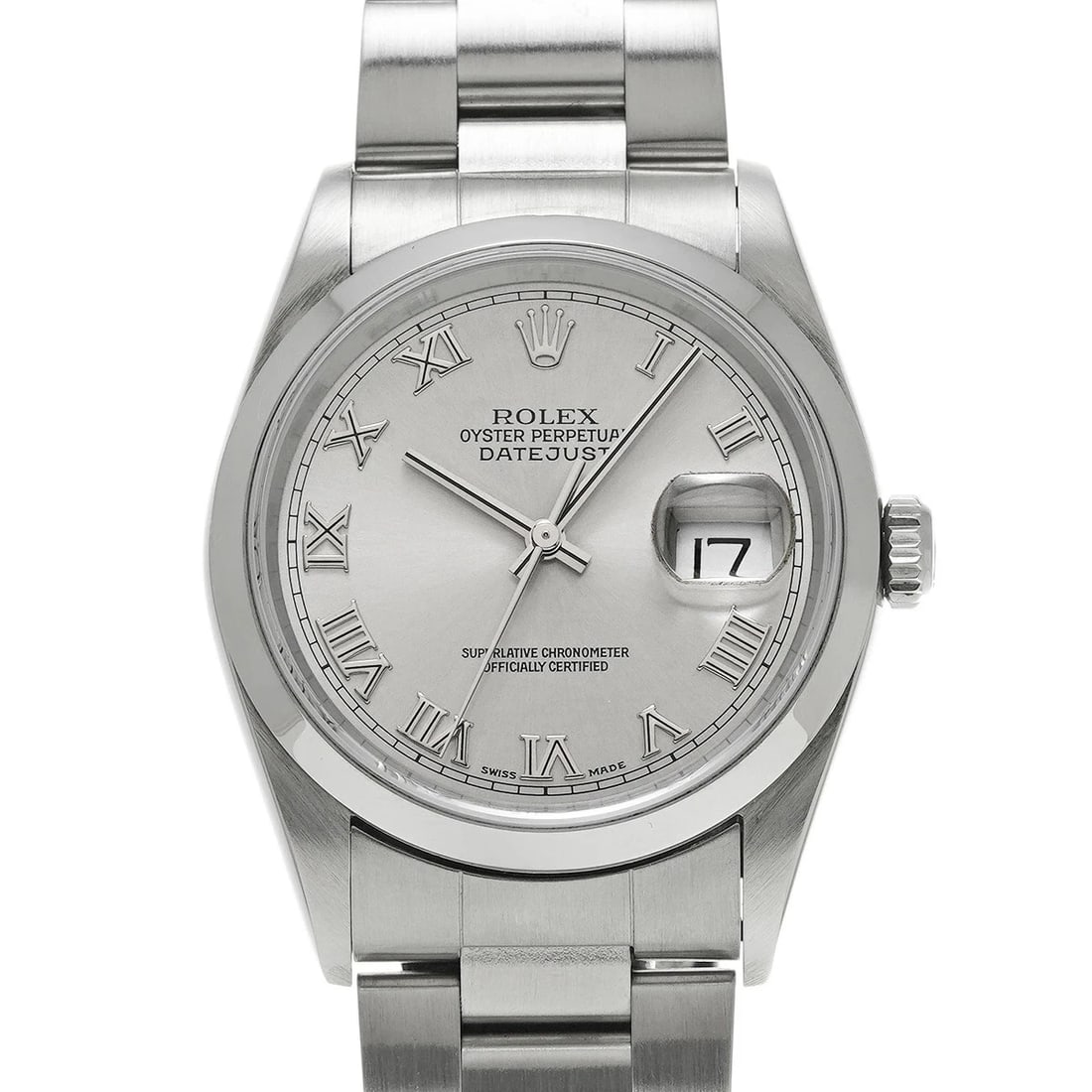 ROLEX DATEJUST STAINLESS STEEL WATCH: ROLEX Datejust Stainless Steel watch Brand: ROLEX Type/Style: Wristwatch Material: Case Material Stainless Steel Color: Dial Color gray Size: Case: Length/36mm Width/36mm Wrist Size: 19cm Accessor