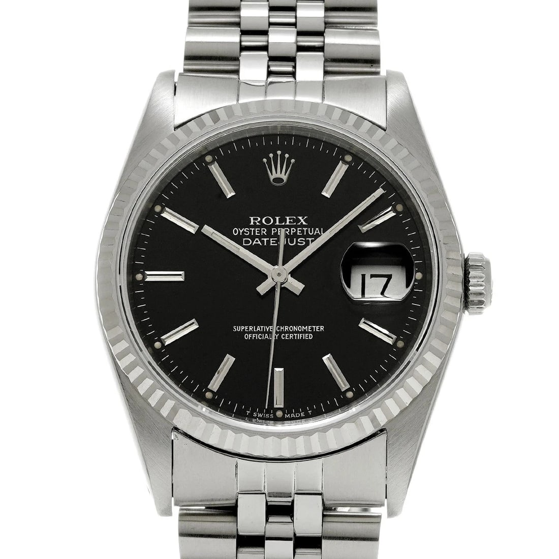ROLEX DATEJUST STAINLESS STEEL WATCH: ROLEX Datejust Stainless Steel watch Brand: ROLEX Type/Style: Wristwatch Material: Case Material Stainless Steel Color: Dial Color black Size: Case: Length/36mm Width/36mm Wrist Size: 19cm Accesso