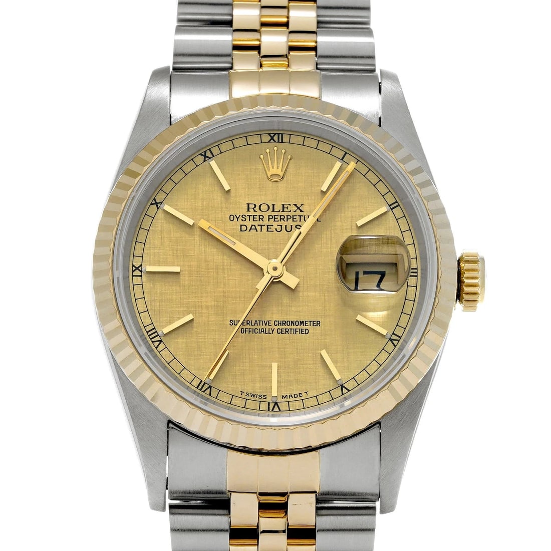 ROLEX DATEJUST STAINLESS STEEL WATCH: ROLEX Datejust Stainless Steel watch Brand: ROLEX Type/Style: Wristwatch Material: Case Material Stainless Steel Color: Dial Color Champagne Mosaic Size: Case: Length/36mm Width/36mm Wrist Circumferen
