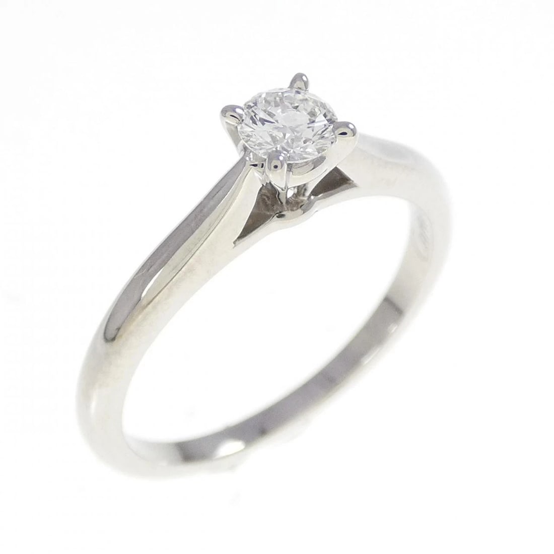 CARTIER SOLITAIRE RING: Cartier Solitaire Ring Brand: CARTIER Type/Style: Cartier Ring Material: Platinum950 Main Stone Natural Color: Silver Size: US5 1/4(50) Accessories: None Accessories Notice: When purchasing pre-owned