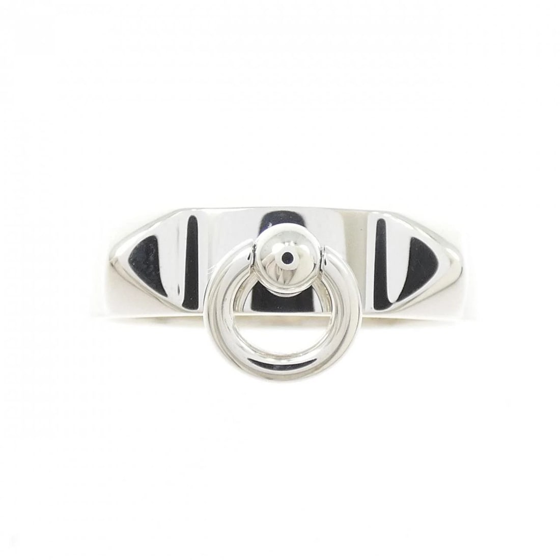 HERMES COLLIER DE CHIEN RING: Hermes Collier de Chien Ring Brand: HERMES Type/Style: Hermes Ring Material: 925Silver Color: Silver Size: US7 1/4(55) Accessories: None Accessories Notice: When purchasing pre-owned goods, please