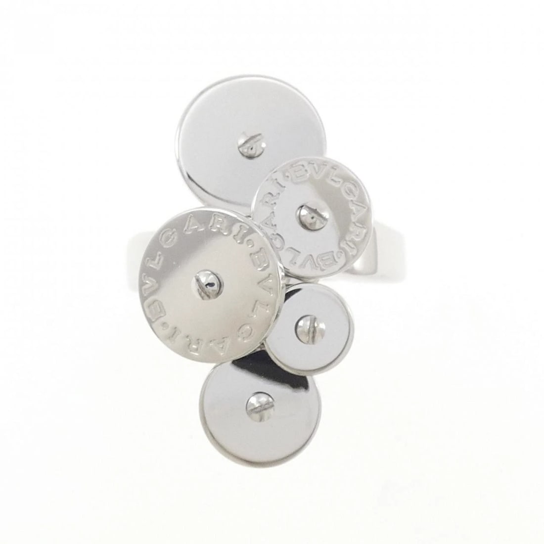 BVLGARI CYCLADI RING: Bvlgari Cycladi Ring Brand: BVLGARI Type/Style: Bulgari Ring Material: 750 white gold Color: White Gold Size: US5 Accessories: None Accessories Notice: When purchasing pre-owned goods, please refer
