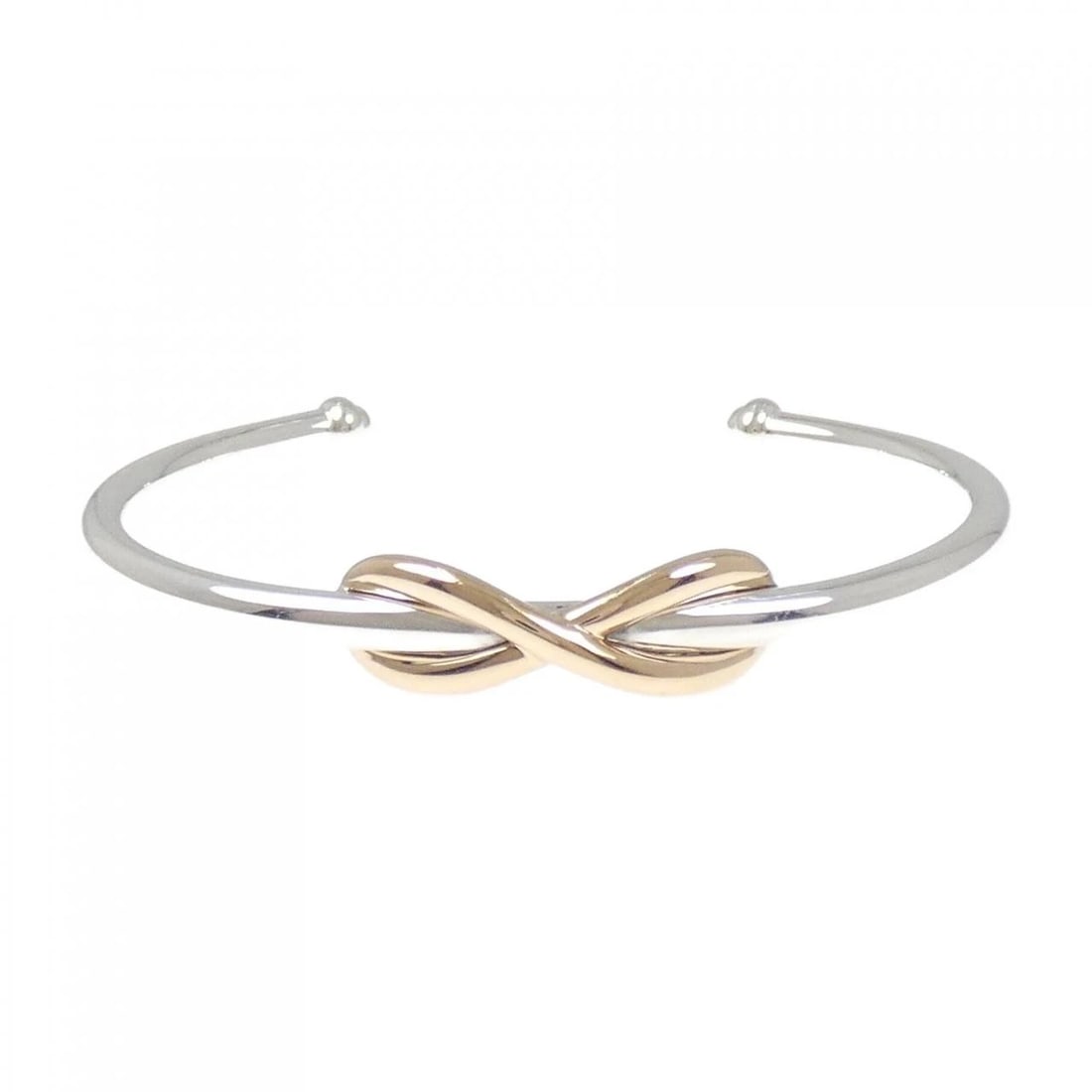 TIFFANY&CO. INFINITY CUFF BANGLE: TIFFANY&Co. Infinity Cuff Bangle Brand: TIFFANY&Co. Type/Style: TIFFANY & Co. Bracelet Material: 925Silver/750Pink Gold Color: PG,Silver Size: Length15cm Actual Size Max width approx: 7.3mm