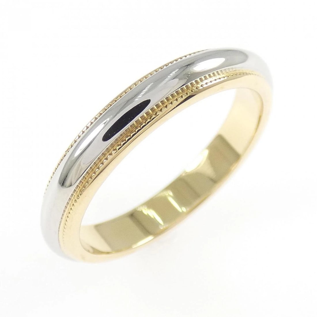 TIFFANY & CO. MILGRAIN RING: TIFFANY & Co. Milgrain Ring Brand: TIFFANY&Co. Type/Style: TIFFANY & Co. Ring Material: 750 Yellow Gold/Platinum 950 Color: YG,Silver Size: US7 Accessories: None Accessories Notice: When purchasing