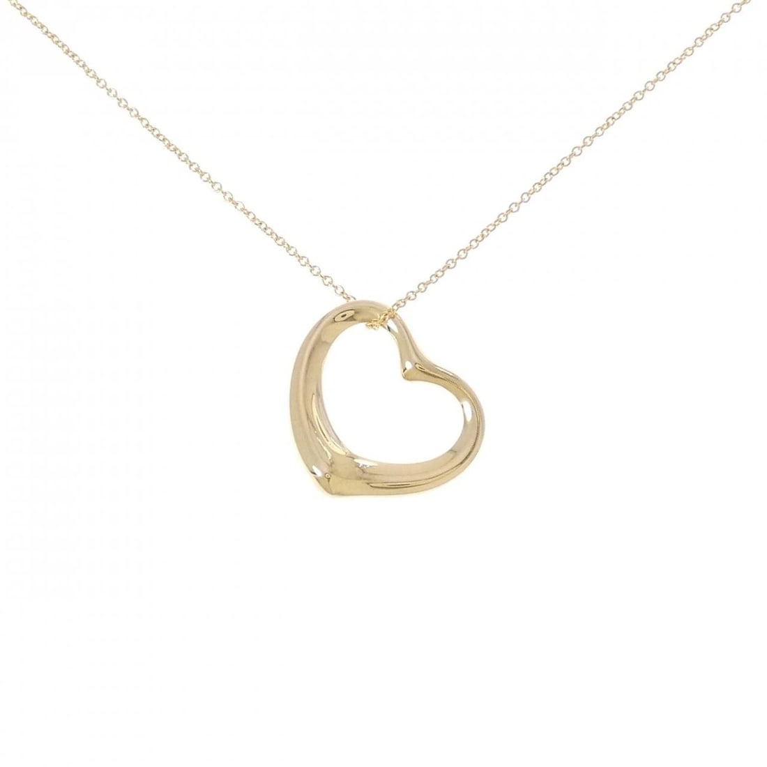 TIFFANY&CO. OPEN HEART NECKLACE: TIFFANY&Co. Open Heart Necklace Brand: TIFFANY&Co. Type/Style: TIFFANY&Co. Necklace Material: 750 yellow gold Color: Yellow Gold Size: Actual Size Pendant length approx. x width approx.: