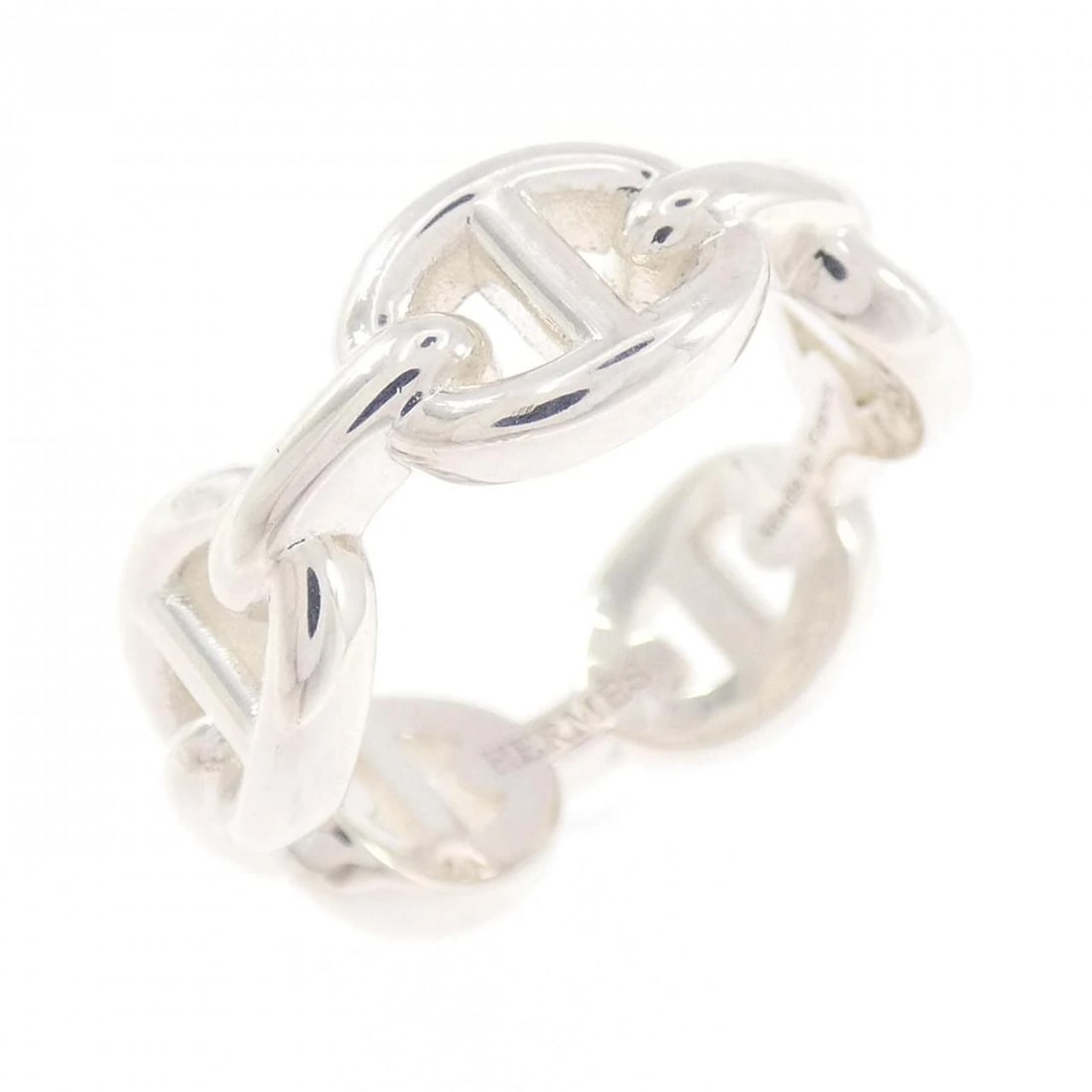 HERMES CHAINE D'ANCRE ENCHAINE RING: Hermes Chaine d'Ancre Enchaine Ring Brand: HERMES Type/Style: Hermes Ring Material: 925Silver Color: Silver Size: US5 1/4(50) Accessories: None Accessories Notice: When purchasing pre-owned goods,