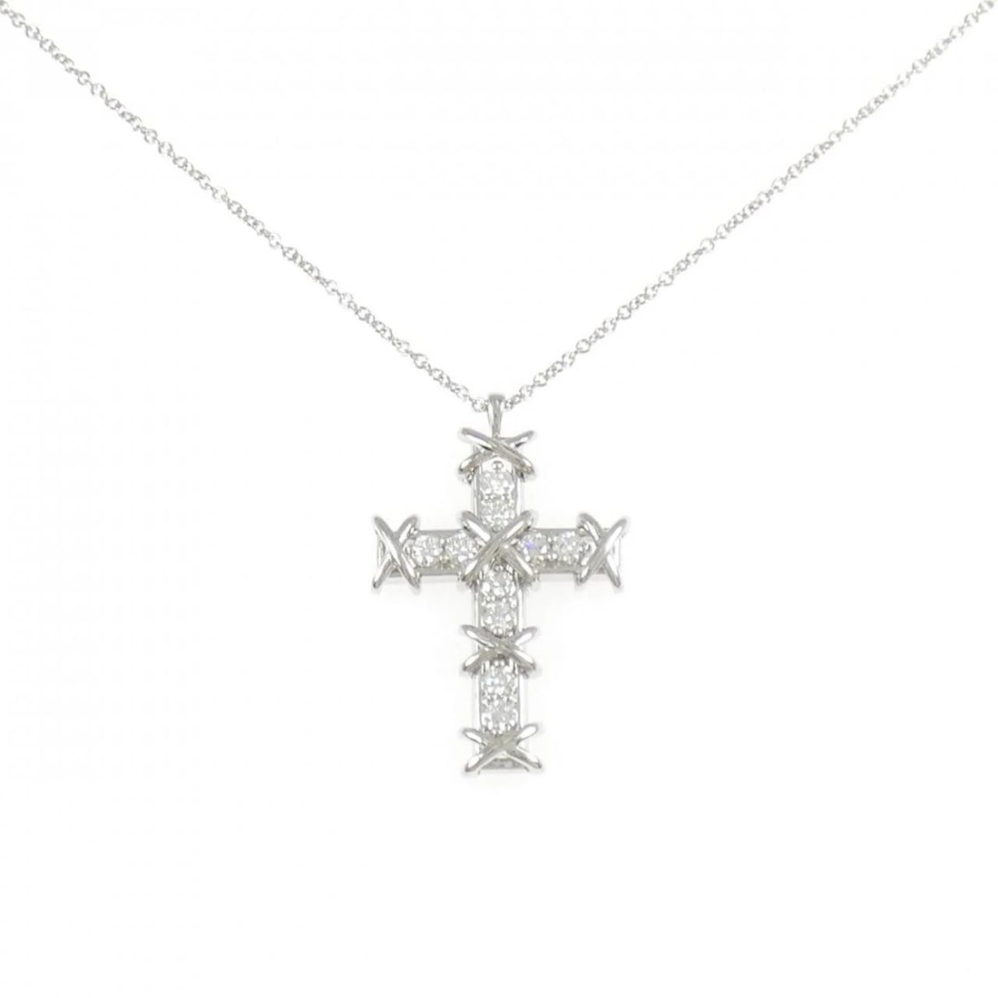 TIFFANY&CO. NECKLACE: TIFFANY&Co. Necklace Brand: TIFFANY&Co. Type/Style: TIFFANY&Co. Necklace Material: Platinum950 Main Stone Natural Color: Silver Size: length46cmActual Size Pendant length approx. x width approx.: