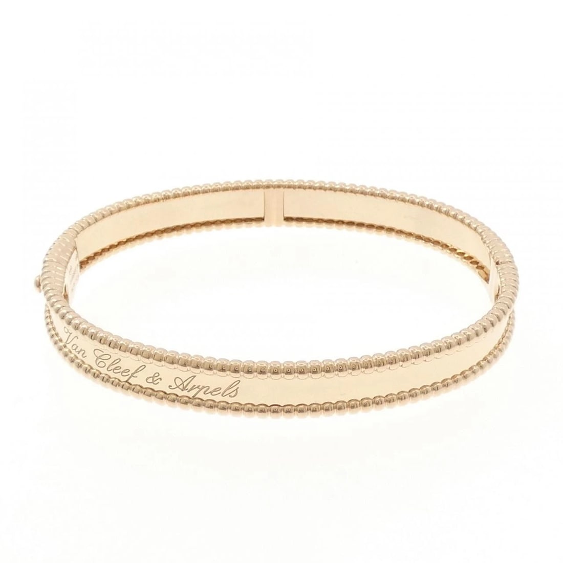 VAN CLEEF & ARPELS PERLEE SENIOR TULLE BANGLE: Van Cleef & Arpels Perlee Senior Tulle Bangle Brand: Van Cleef & Arpels Type/Style: Van Cleef & Arpels Bracelet Material: 750 Pink Gold Color: Pink Gold Size: length17cm(M)Actual Size Max width