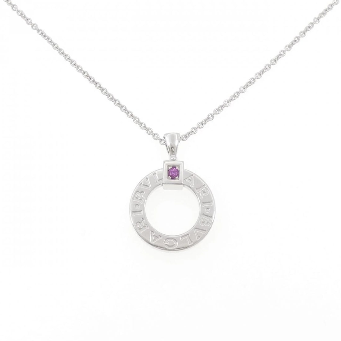 BVLGARI SAPPHIRE NECKLACE: Bvlgari Sapphire Necklace Brand: BVLGARI Type/Style: Bulgari Necklace Material: 750 white gold Main Stone Sapphire Color: White gold Size: Length 42-50cm Actual Size Pendant length approx. x width