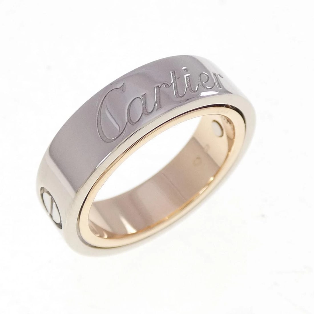 CARTIER LOVE SECRET RING: Cartier Love Secret Ring Brand: CARTIER Type/Style: Cartier Ring Material: 750 white gold/750 pink gold Color: WG,PG Size: US5 1/4(50) Accessories: None Accessories Notice: When purchasing pre-owned