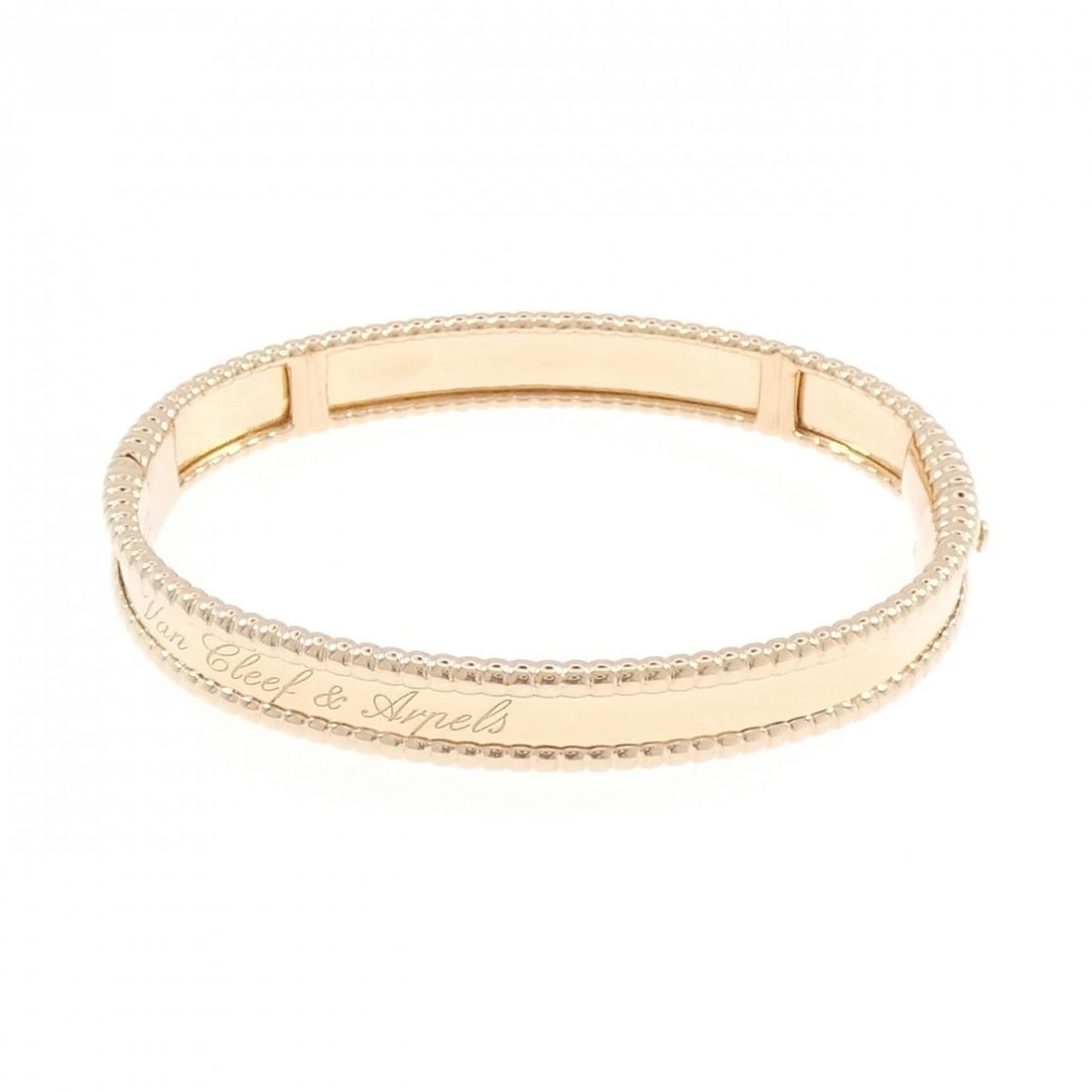 VAN CLEEF & ARPELS PERLEE SENIOR TULLE BANGLE: Van Cleef & Arpels Perlee Senior Tulle Bangle Brand: Van Cleef & Arpels Type/Style: Van Cleef & Arpels Bracelet Material: 750 Pink Gold Color: Pink Gold Size: length15cmActual Size Max width approx.: