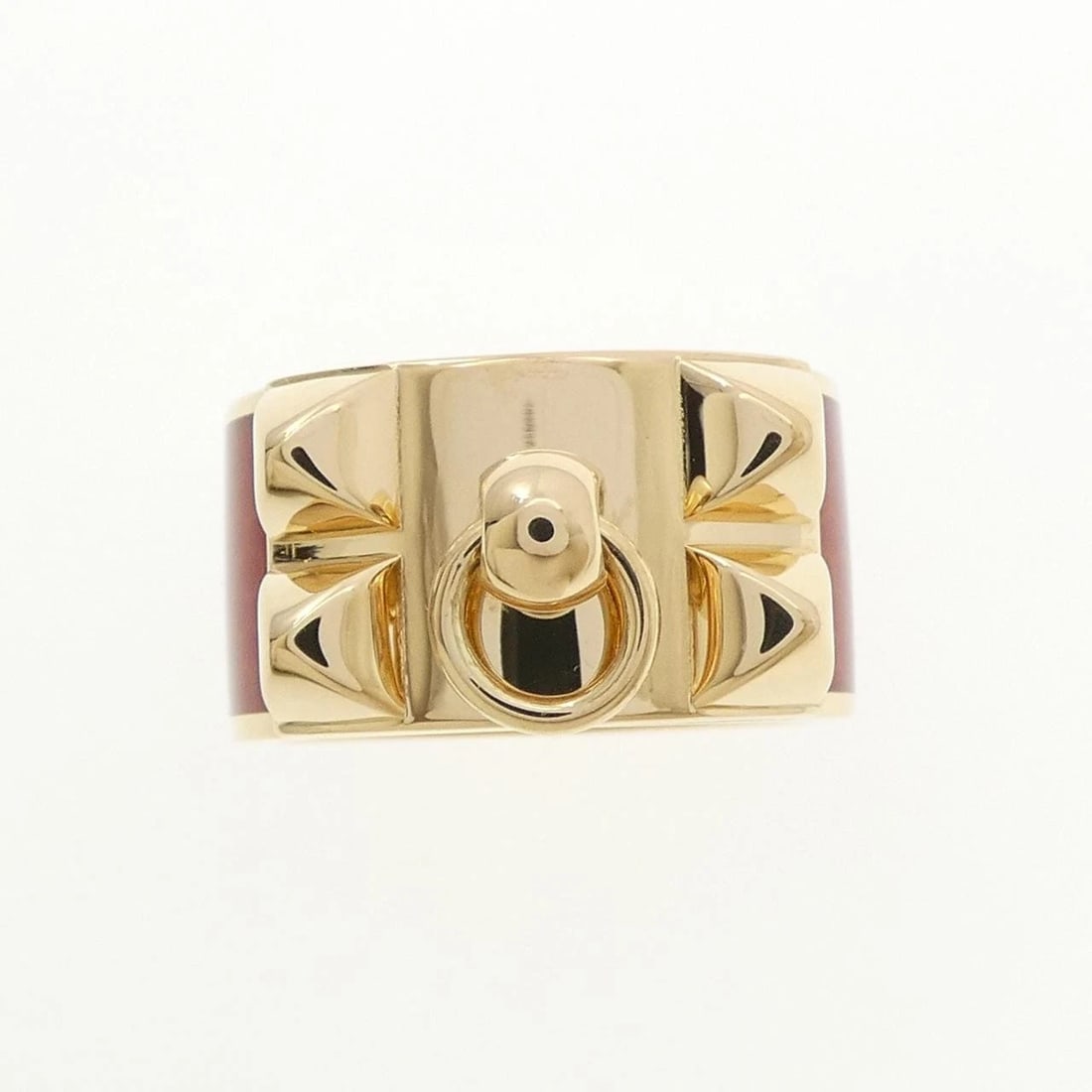 HERMES COLLIER DE CHIEN RING: Hermes Collier de Chien Ring Brand: HERMES Type/Style: Hermes Ring Material: 750 yellow gold Main Stone Resin Color: Yellow Gold Size: US6 1/2(53) Accessories: None Accessories Notice: When