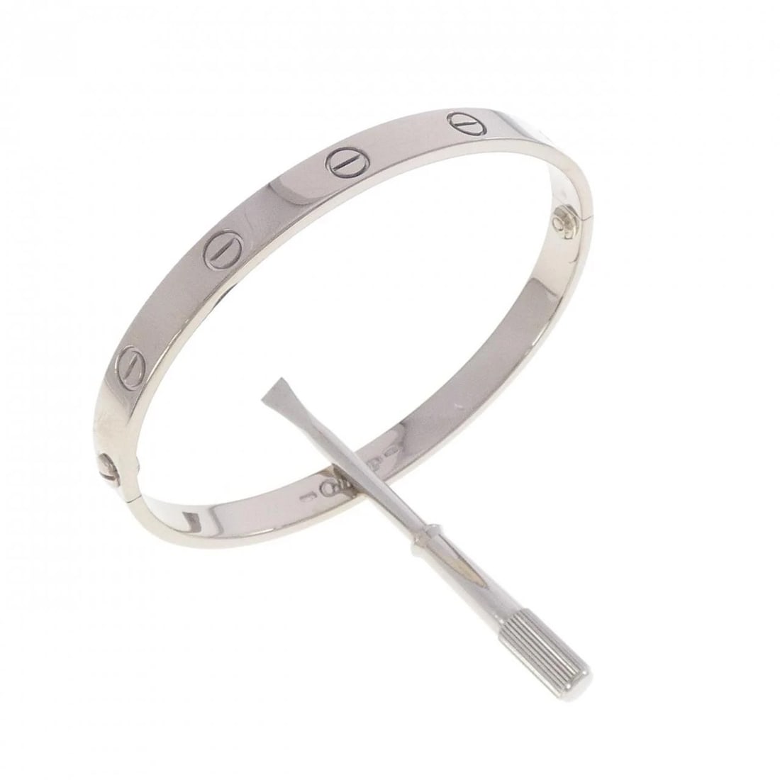 CARTIER LOVE BRACELET: Cartier Love Bracelet Brand: CARTIER Type/Style: Cartier Bracelets Material: 750 white gold Color: white gold Size: length17.5cm(18)Actual Size Max width approx.: 6.1mm Accessories: None Accessories