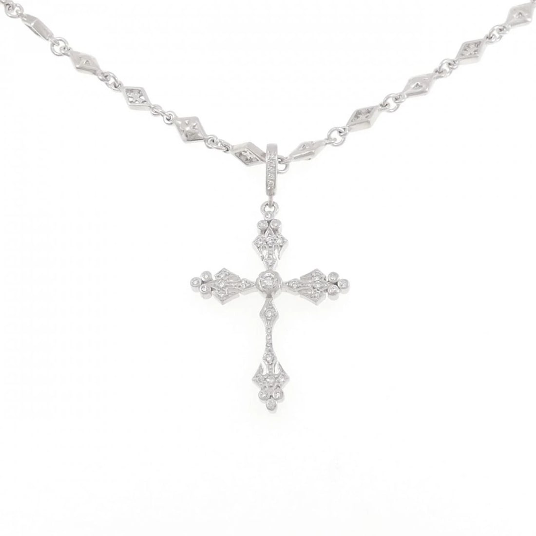 LOREE RODKIN ANGEL CROSS NECKLACE: Loree Rodkin Angel Cross Necklace Brand: Loree Rodkin Type/Style: Laurie Rodkin Necklace Material: 18K white gold Main Stone Natural Color: white gold Size: length41cmActual Size Pendant length