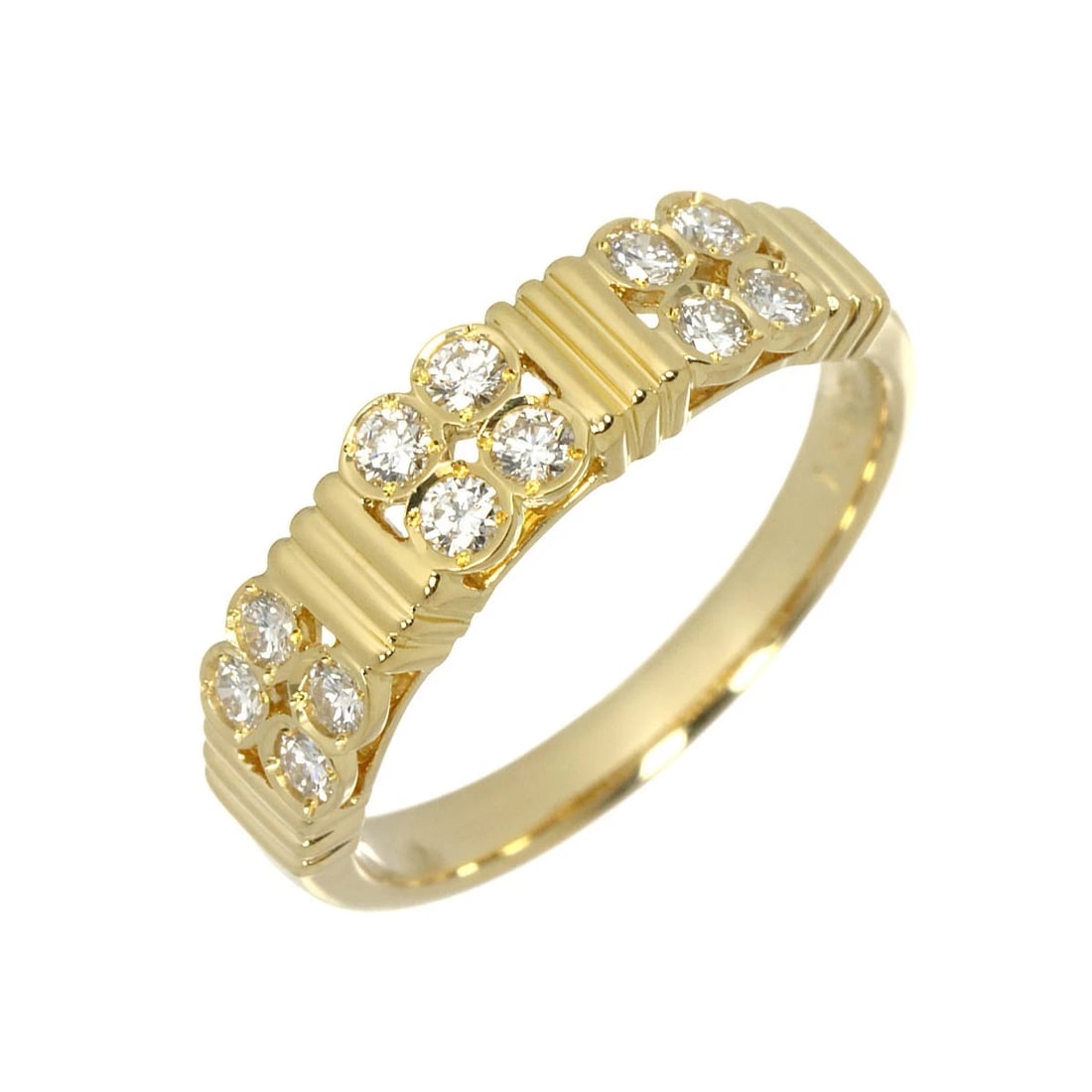 CHRISTIAN DIOR DIAMOND RING 18K YG 750: Christian Dior Diamond Ring 18K YG 750 Brand: Christian Dior Type/Style: Ring Material: 750 Yellow Gold Main Stone Natural Color: Gold Size: 5.25(US) Accessories: None Accessories Notice: When