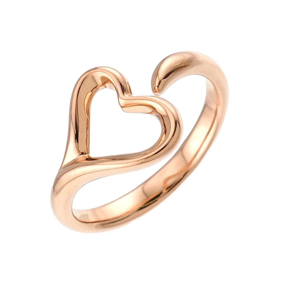 TIFFANY CO. OPEN HEART RING 18K PINK GOLD 750: TIFFANY Co. Open Heart Ring 18K Pink Gold 750 Brand: TIFFANY Co. Type/Style: Ring Material: 750 Pink Gold Color: Pink Gold Size: 7.5(US) Accessories: None Accessories Notice: When purchasing