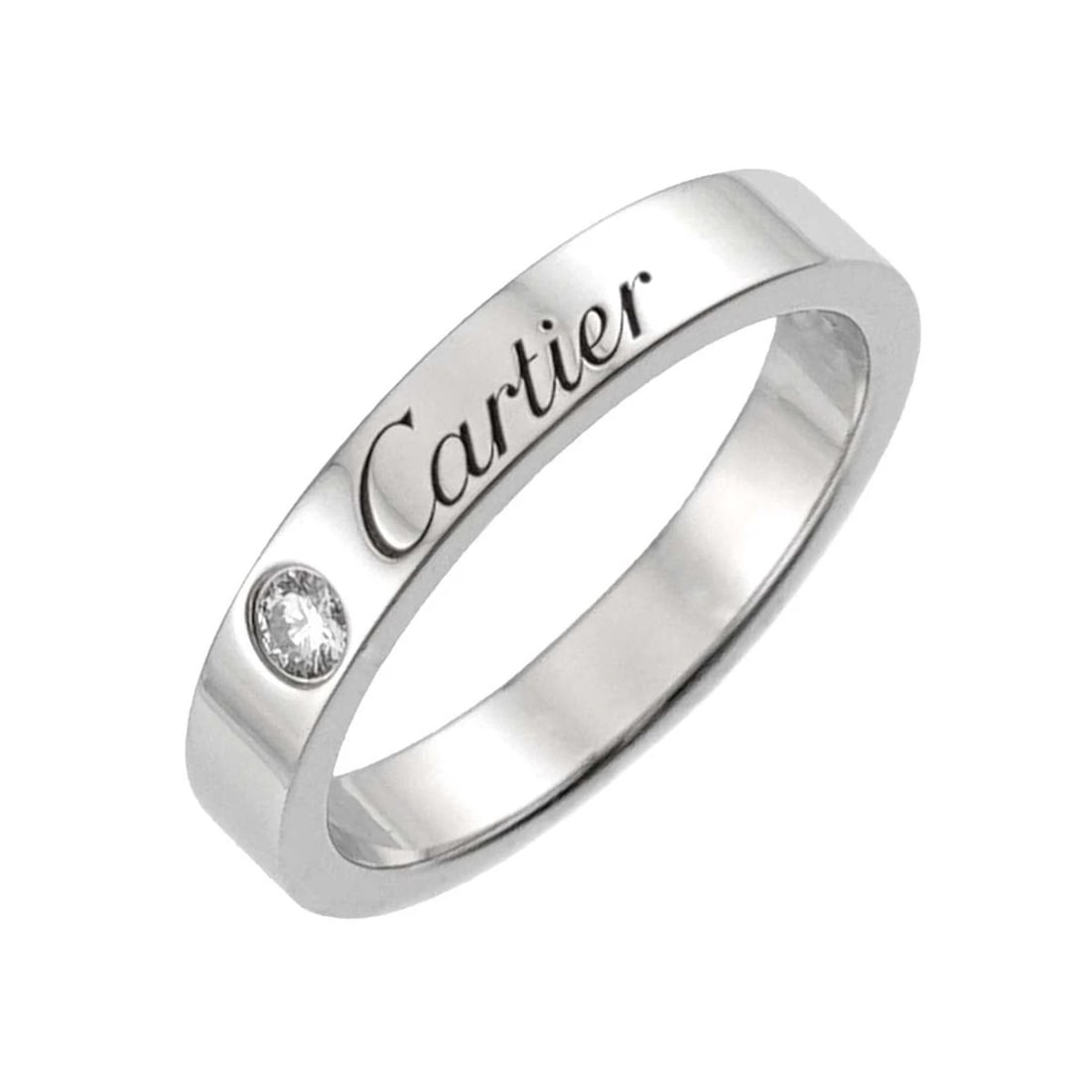 CARTIER DIAMOND 1P RING PT PLATINUM: Cartier Diamond 1P Ring Pt Platinum Brand: Cartier Type/Style: Ring Material: Platinum Main Stone Natural Color: Platinum Size: 3.75(US) Accessories: None Accessories Notice: When purchasing