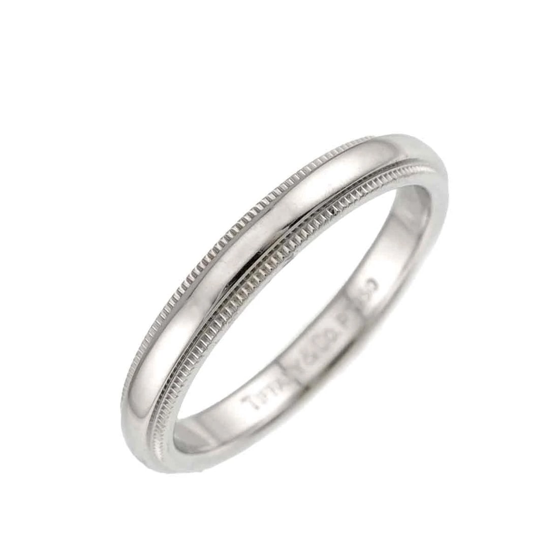 TIFFANY CO. MILGRAIN BAND RING PT PLATINUM: TIFFANY Co. Milgrain Band Ring Pt Platinum Brand: TIFFANY Co. Type/Style: Ring Material: Platinum Color: Platinum Size: 7.25(US) Accessories: None Accessories Notice: When purchasing pre-owned goods,