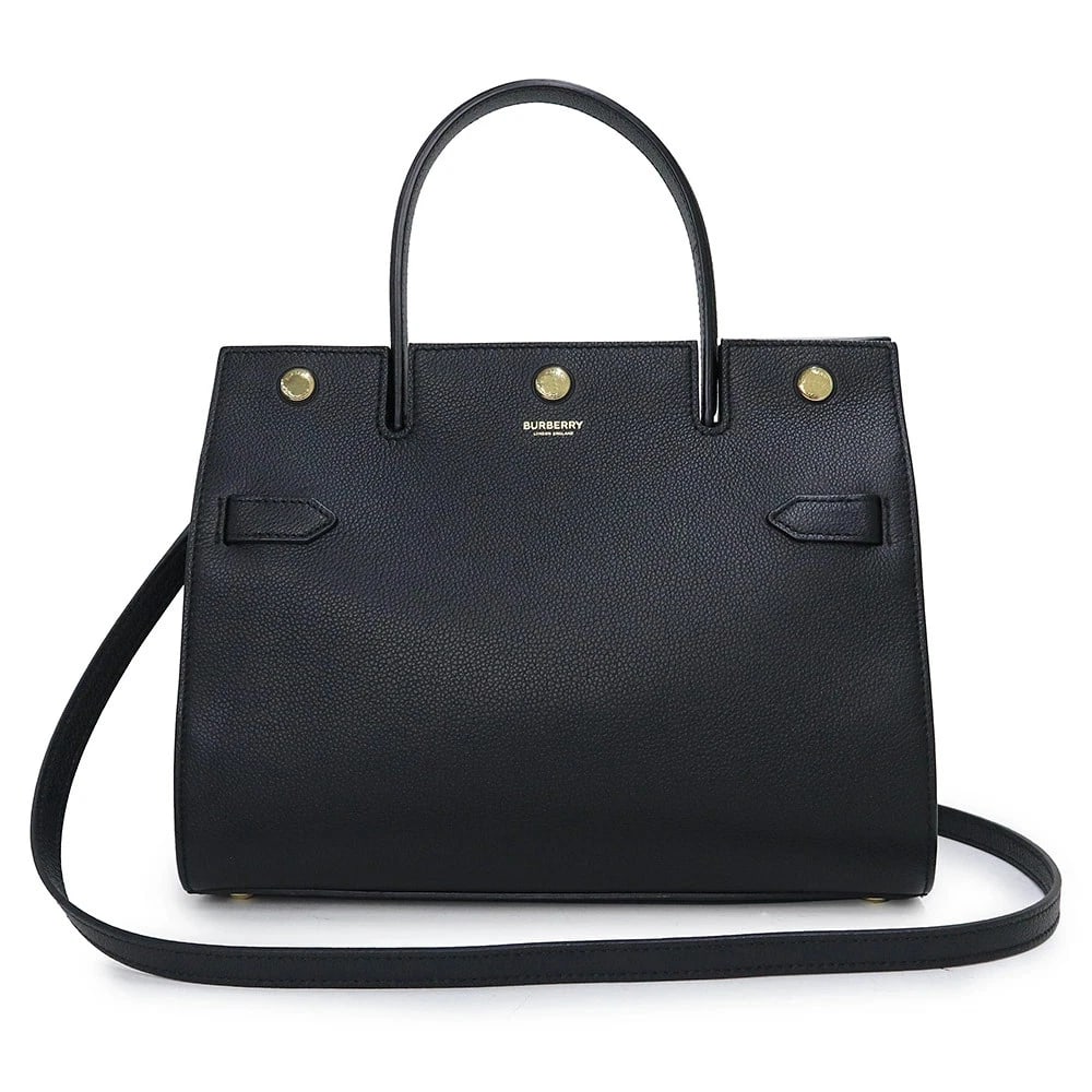 BURBERRY SMALL TITLE BAG BLACK: BURBERRY Small Title Bag Black Brand: BURBERRY Type/Style: Handbag Material: Calfskin (Cowhide) Color: Black Size: W: 31cm x H: 24cm x D: 10.5cm Accessories: None Accessories Notice: When
