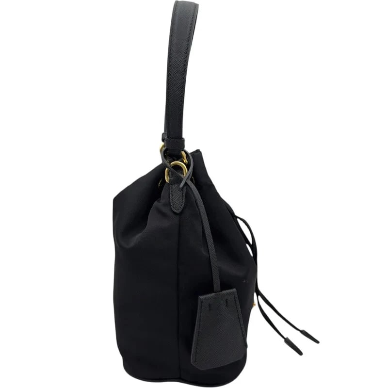 PRADA TRIANGLE LOGO BUCKET BAG - 2