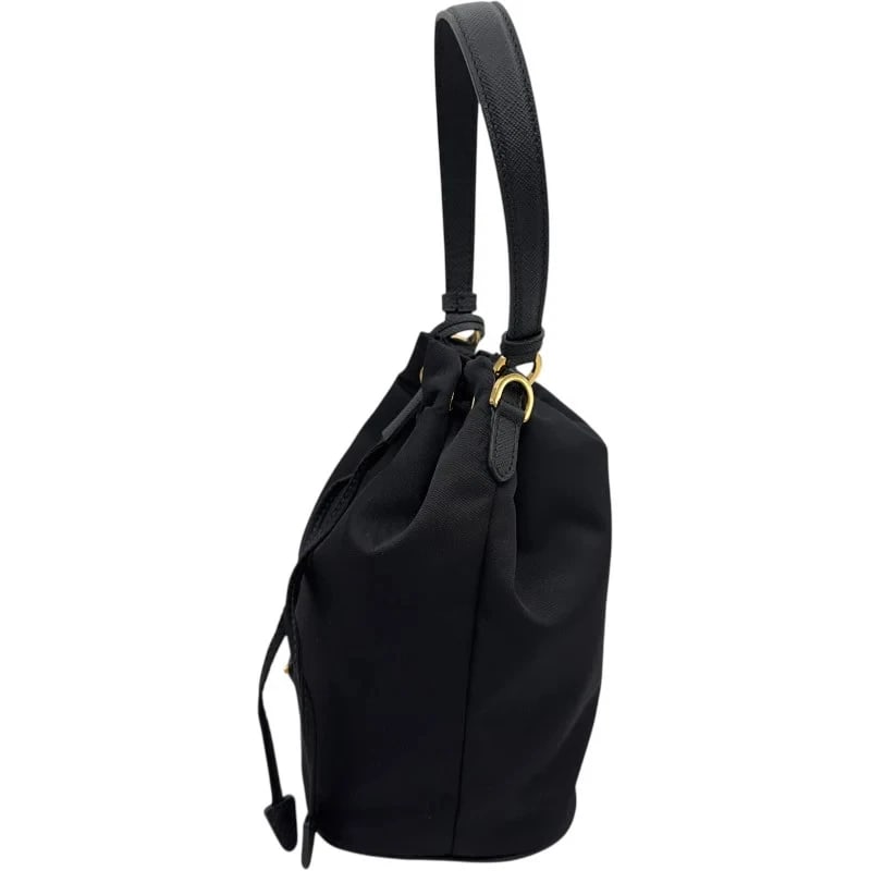 PRADA TRIANGLE LOGO BUCKET BAG - 4