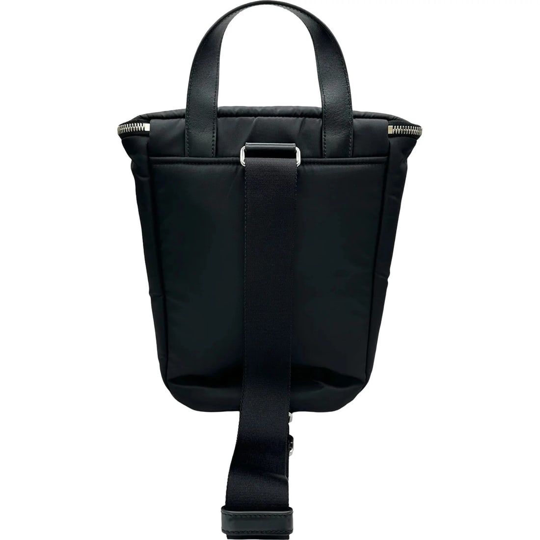 PRADA TRIANGLE LOGO BLACK LEATHER/NYLON - 2