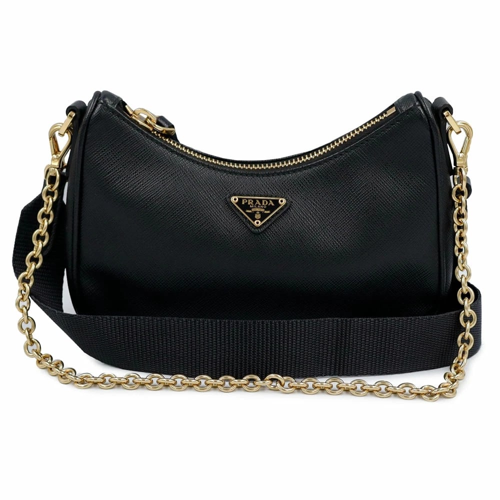 PRADA SAFFIANO LUX BLACK SHOULDER BAG: PRADA Saffiano Lux Black Shoulder Bag Brand: PRADA Type/Style: Shoulder Bag Material: Saffiano Lux (Leather) Color: Black Size: W: 18cm x H: 12cm x D: 4.5cm Accessories: None Accessories N