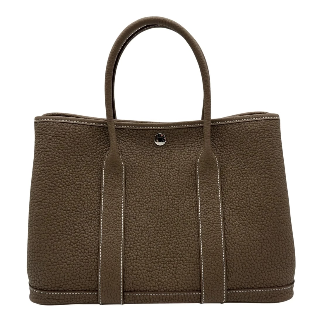 HERMES GARDEN ETOUPE NEGONDA LEATHER: HERMES Garden Etoupe Negonda Leather Brand: HERMES Type/Style: Handbag Material: Negonda Color: Etoupe / SV Hardware Size: W: 30.0cm / H: 20.5cm / D: 13.5cm Accessories: None Accessories Notice: When