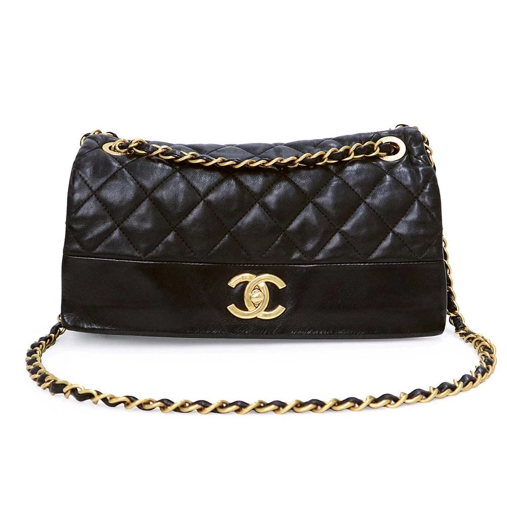 CHANEL MARK DOUBLE BLACK BORDEAUX SHOULDER BAG (1 of 5)