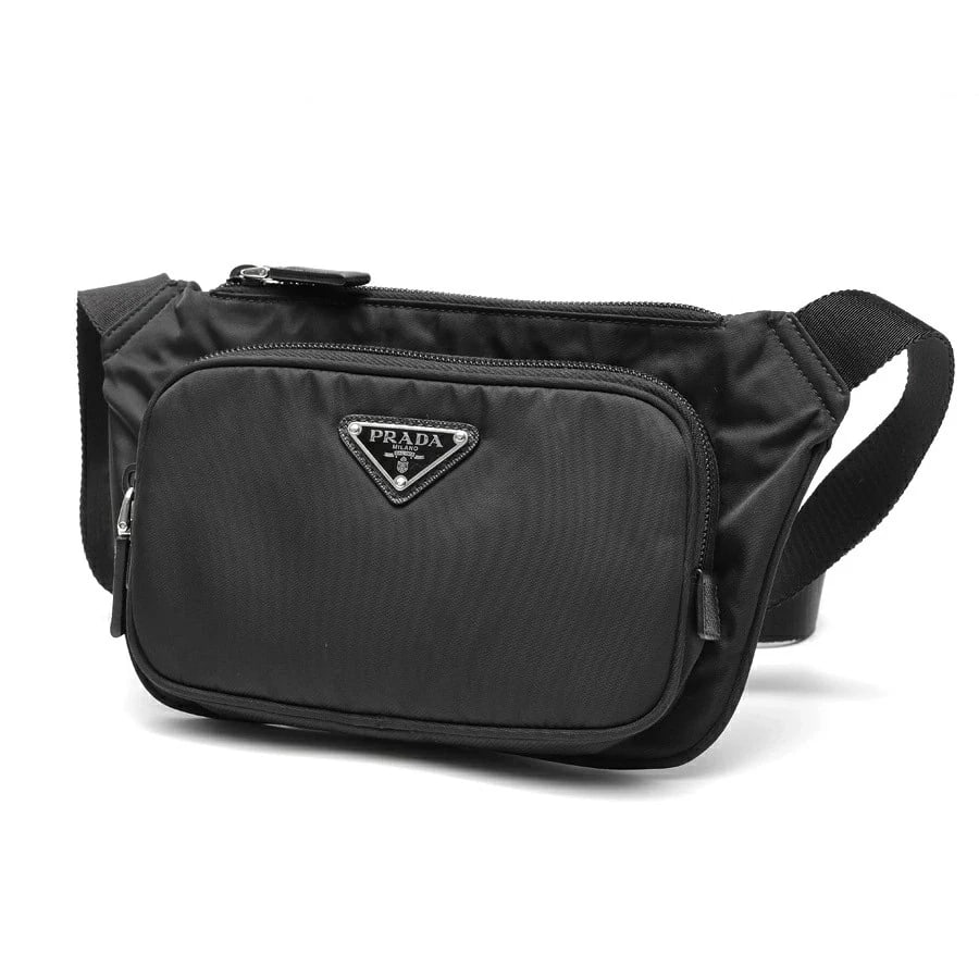 PRADA RE-NYLON X SAFFIANO SHOULDER BAG: Prada Re-Nylon x Saffiano Shoulder Bag Brand: Prada Type/Style: Shoulder Bag Material: Nylon/Leather Color: Black Size: W19?H14.5?D2.5cm Accessories: None Accessories Notice: When purchasi