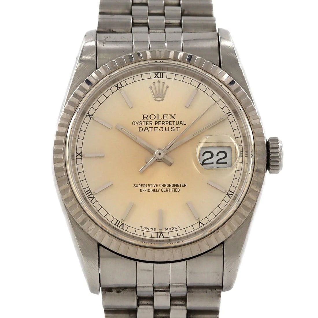 ROLEX DATEJUST SSXWG MECHANICAL WATCH: Rolex Datejust SSxWG Mechanical watch Brand: ROLEX Type/Style: Wrist watch Material: Case: Stainless steel x white gold Bracelet: Stainless steel Color: Dial Color: Silver Size: Case diameter: Approx.