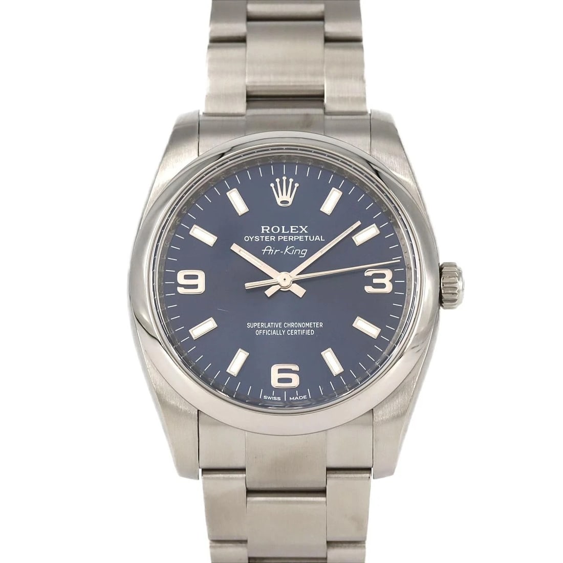 ROLEX AIR-KING STAINLESS STEEL MECHANICAL AUTOMATIC WATCH: Rolex Air-King Stainless Steel Mechanical Automatic watch Brand: ROLEX Type/Style: Wrist watch Material: Case: Stainless Steel Breath: Stainless Steel Color: Dial color: Blue/3.6.9 Size: Case diameter