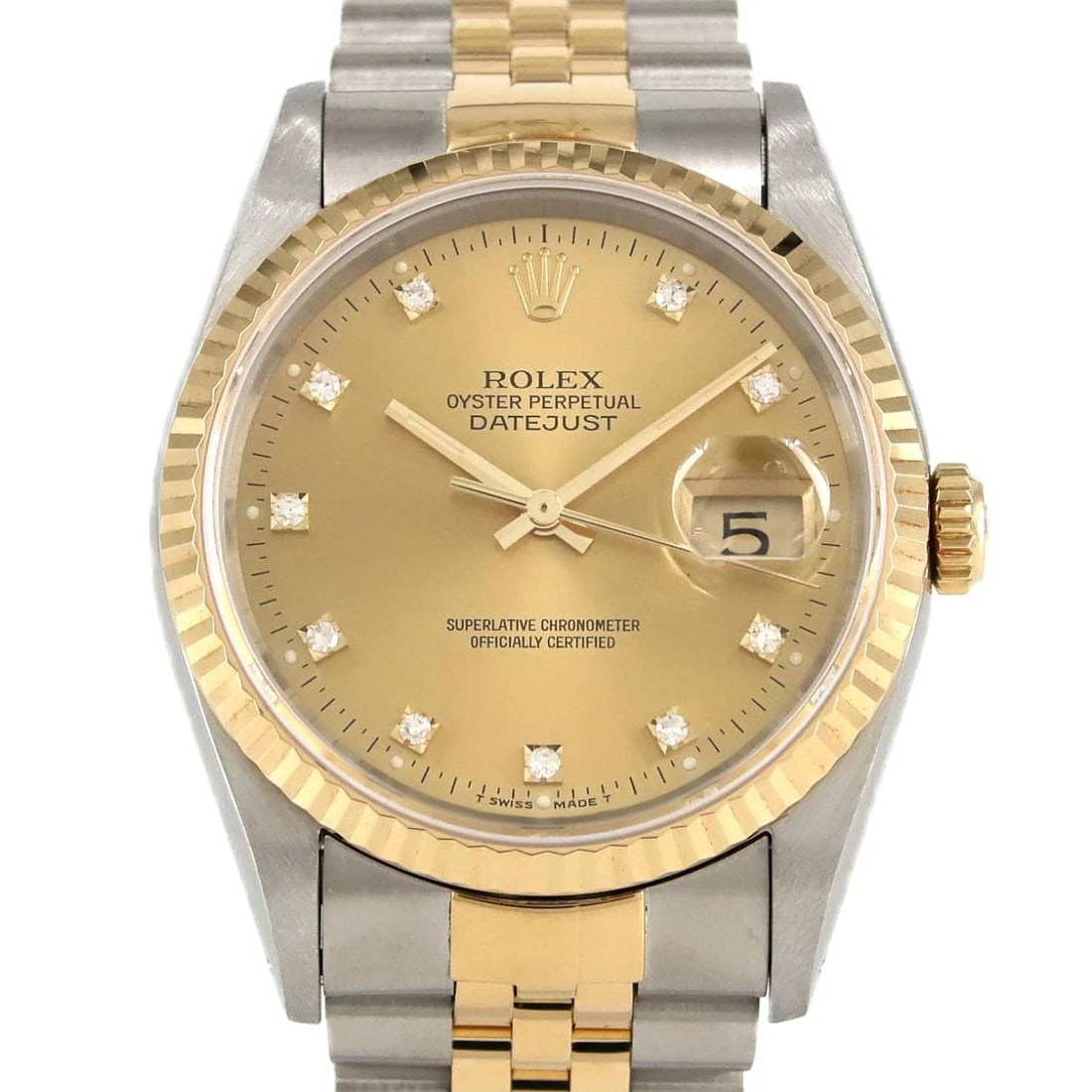 ROLEX DATEJUST SSXYG MECHANICAL AUTOMATIC WATCH: Rolex Datejust SSxYG Mechanical Automatic watch Brand: ROLEX Type/Style: Wrist watch Material: Case: Stainless steel x yellow gold Bracelet: Stainless steel x yellow gold Color: Dial color: Gold/Diamo