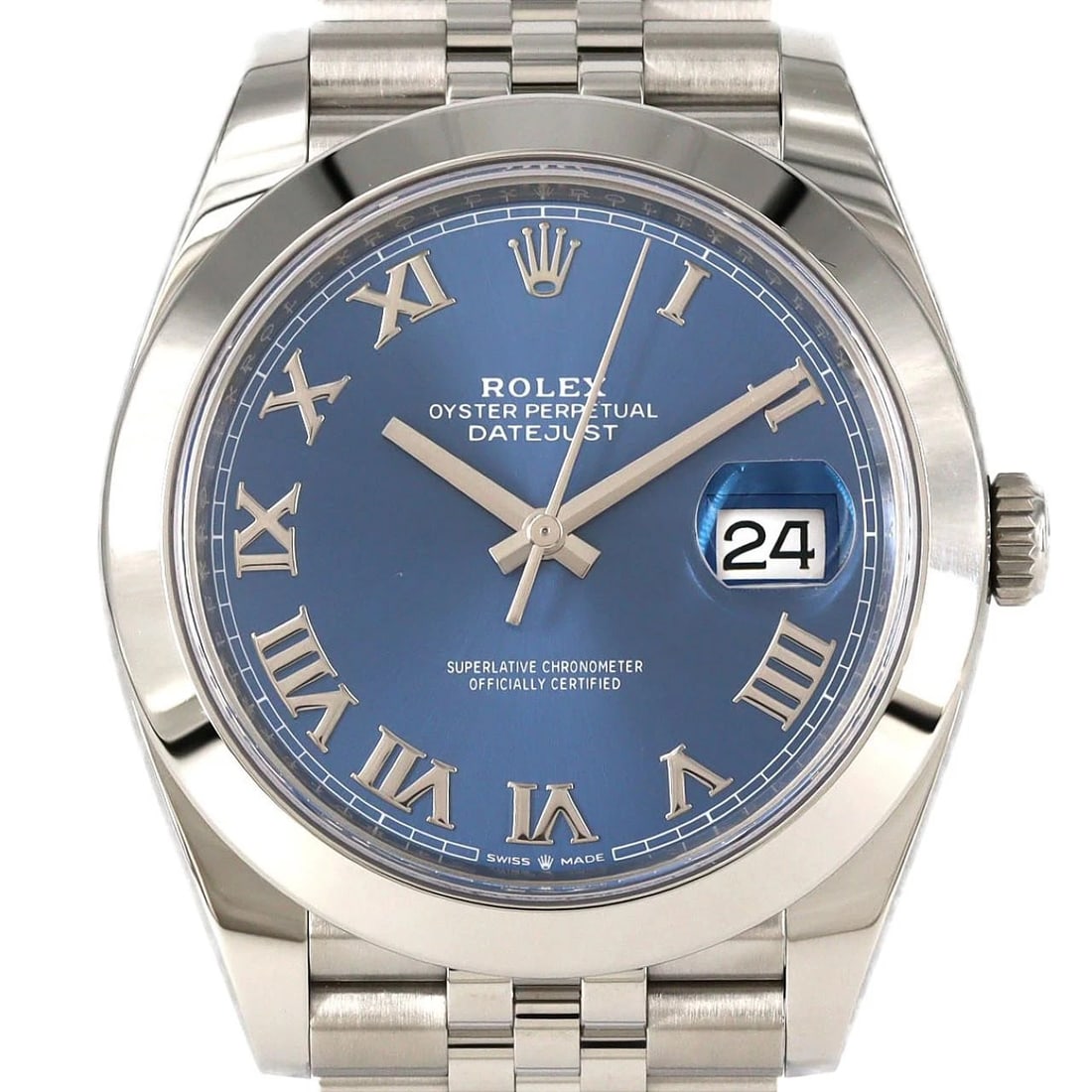 ROLEX DATEJUST STAINLESS STEEL MECHANICAL AUTOMATIC WATCH: Rolex Datejust Stainless Steel Mechanical Automatic watch Brand: ROLEX Type/Style: Wrist watch Material: Case: Stainless Steel Breath: Stainless Steel Color: Dial color: Azzurro blue/Roman Size: Case 