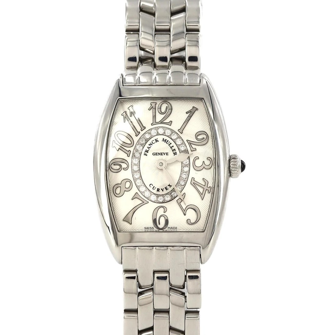 FRANCK MULLER TONNEAU CURVEX CENTER WATCH: Franck Muller Tonneau Curvex Center watch Brand: FRANCK MULLER Type/Style: Wrist watch Material: Case: Stainless Steel Breath: Stainless Steel Color: Dial color: Silver/relief Arabic Size: Case