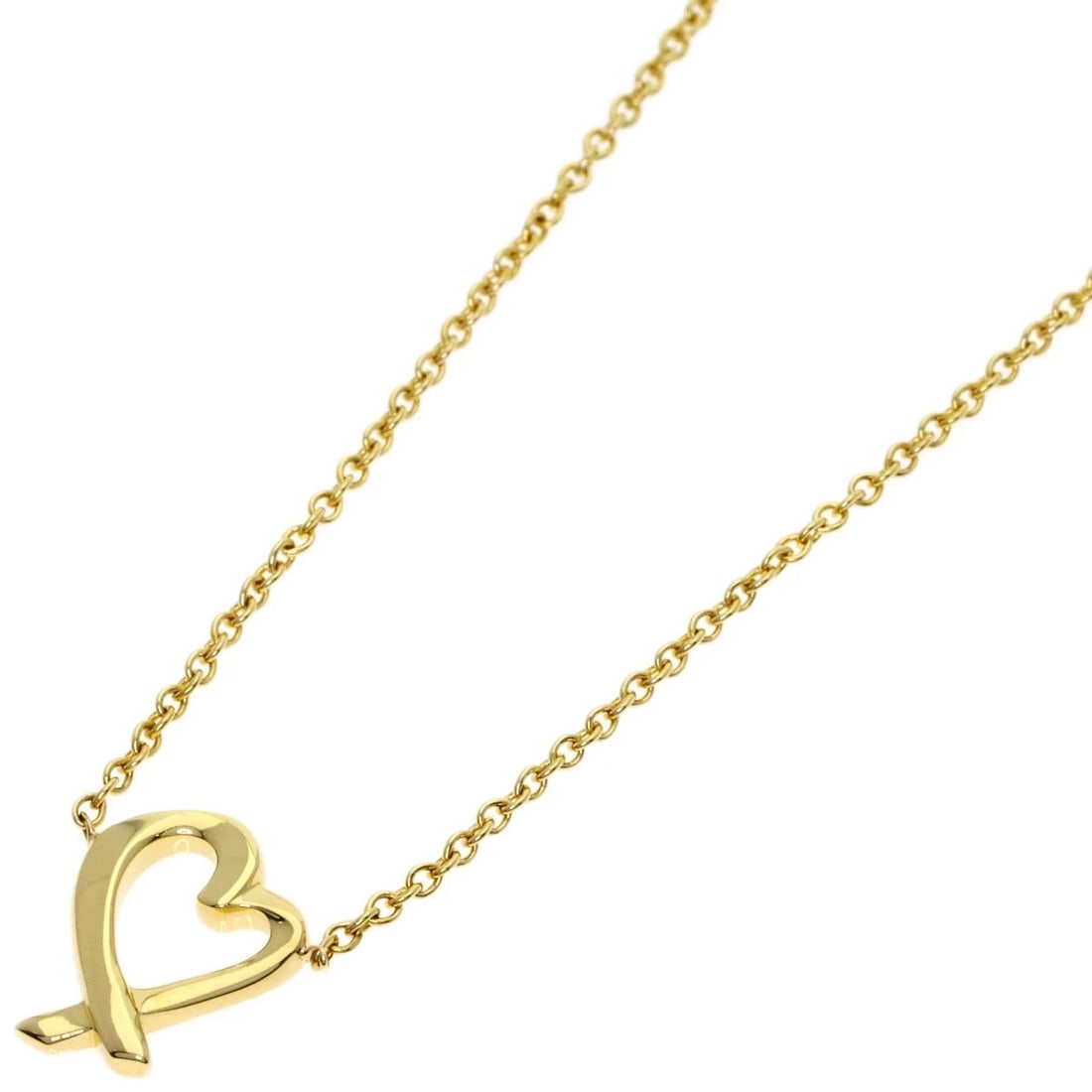 TIFFANY&CO. MINI LOVING HEART NECKLACE K18 YELLOW GOLD: TIFFANY&Co. Mini Loving Heart Necklace K18 Yellow Gold Brand: TIFFANY&Co. Type/Style: Necklace Material: K18 Yellow Gold Color: Gold Size: Chain Length:18.1inch/46cm Chain Width:0.4inch/1.1mm Top Size