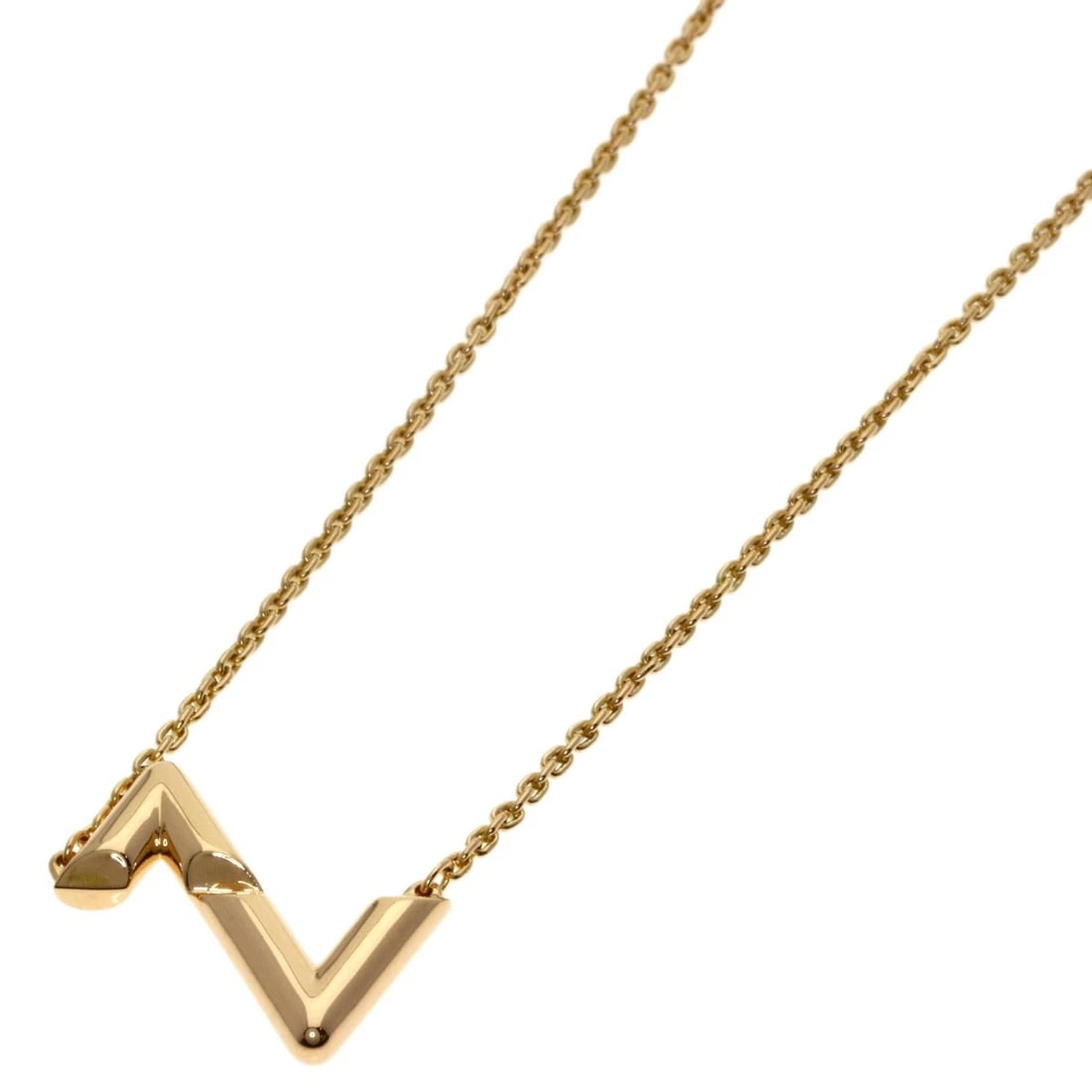LOUIS VUITTON NECKLACE K18 PINK GOLD: LOUIS VUITTON Necklace K18 Pink Gold Brand: LOUIS VUITTON Type/Style: Necklace Material: K18 Pink Gold Color: Gold Size: Chain Length:17.7inch/45cm Chain Width:0.4inch/0.9mm Top Size:0.4inch/11x14.8x2