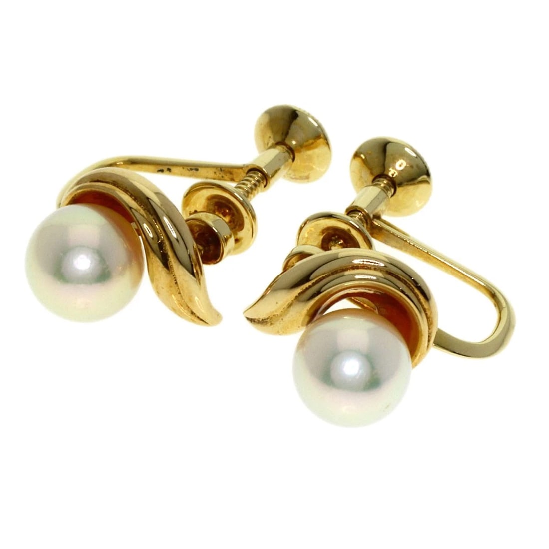MIKIMOTO AKOYA PEARL PEARL EARRING K14 YELLOW GOLD: MIKIMOTO Akoya pearl Pearl Earring K14 Yellow Gold Brand: MIKIMOTO Type/Style: Earring Material: K14 Yellow Gold Main Stone Pearl Color: Gold Size: Stone Size:0.3inch/6.6mm Top Size:0.4inch/10x9.6mm